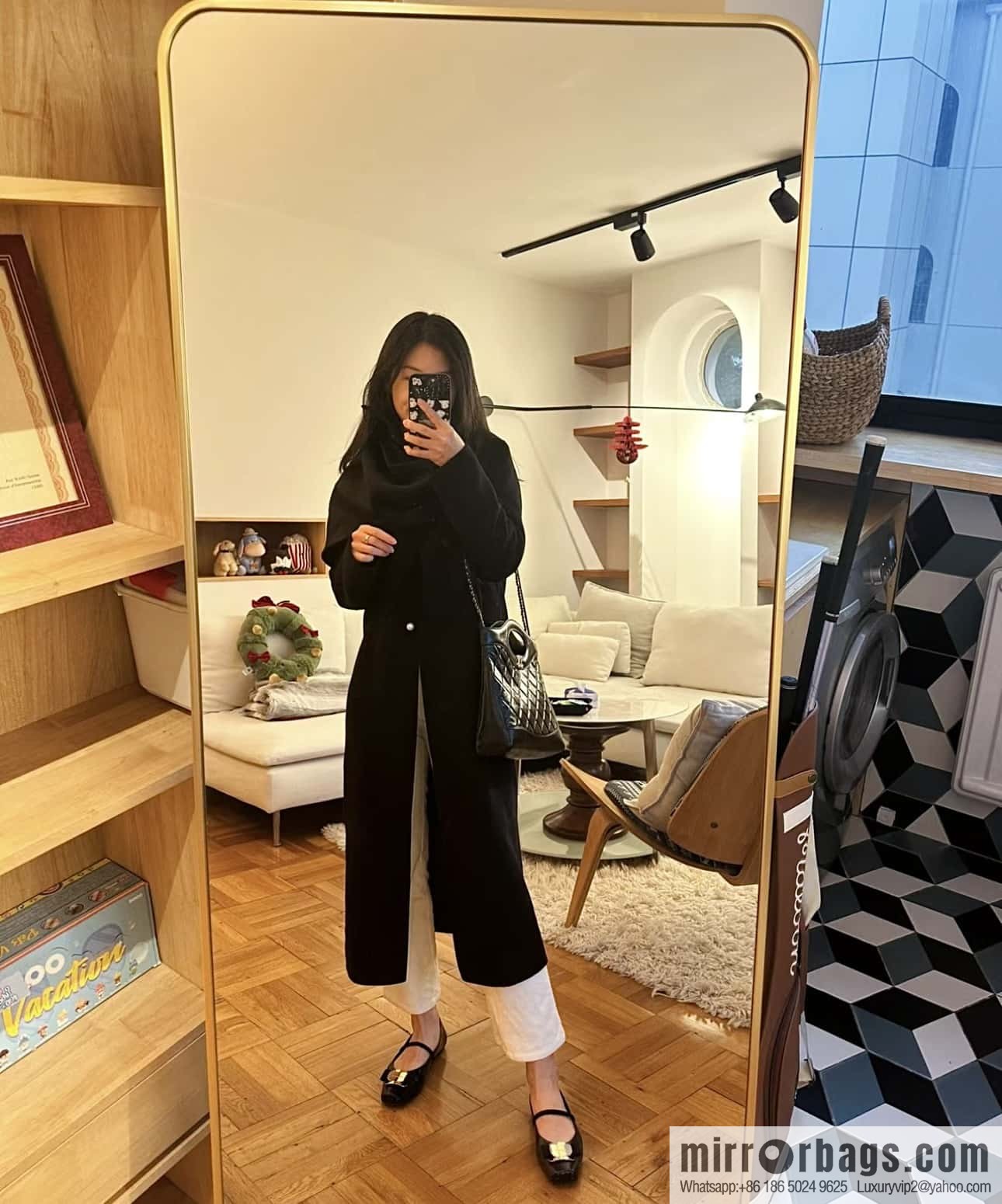 CHANEL 24S new small 31bag oil wax sheepskin AS4853 black