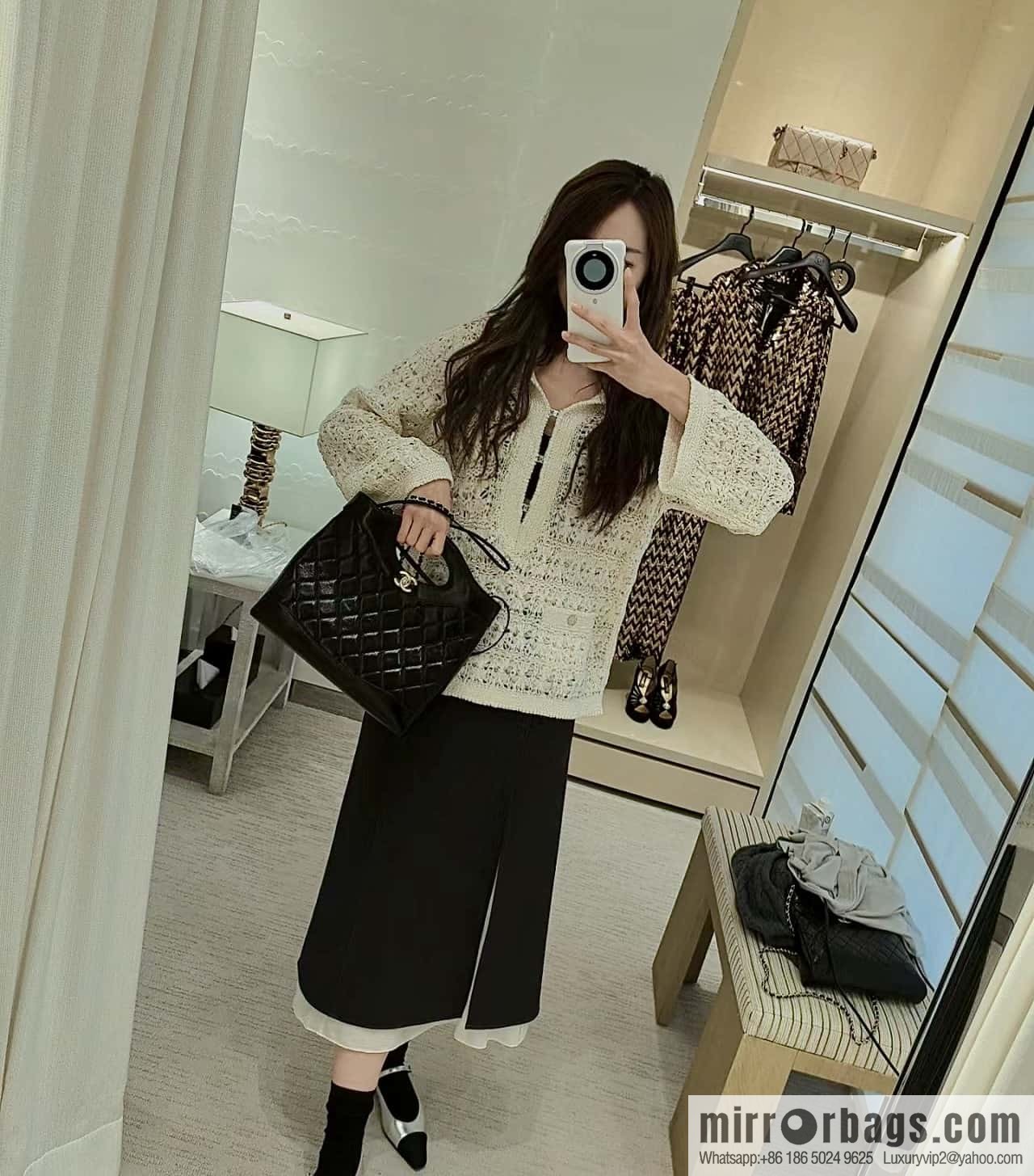 CHANEL 24S new small 31bag oil wax sheepskin AS4853 black