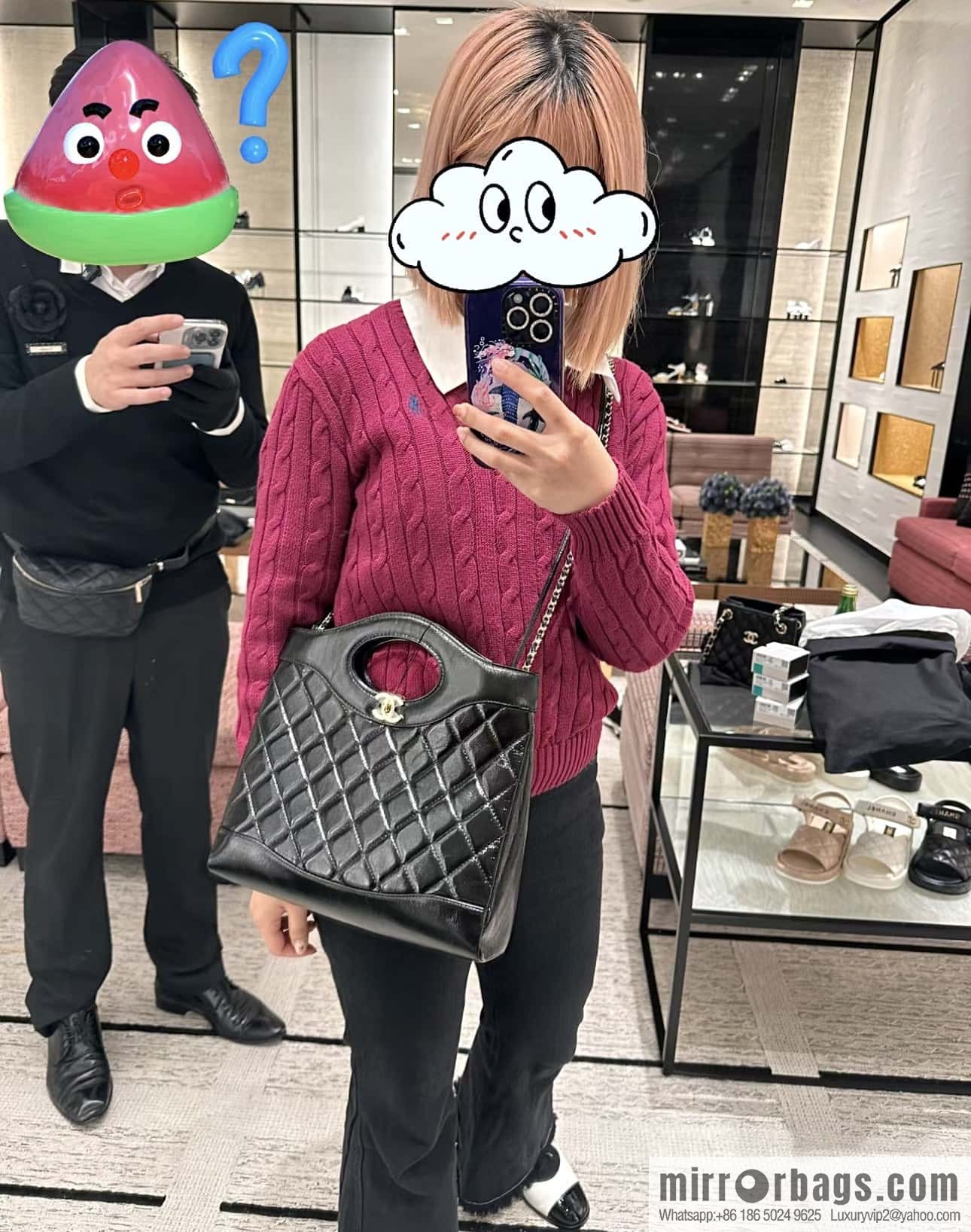 CHANEL 24S new small 31bag oil wax sheepskin AS4853 black