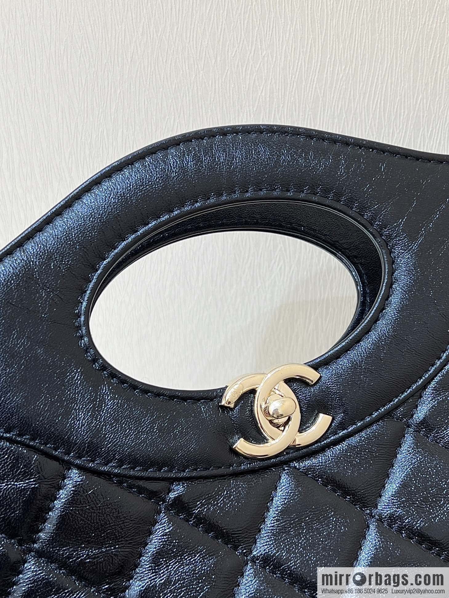 CHANEL 24S new small 31bag oil wax sheepskin AS4853 black