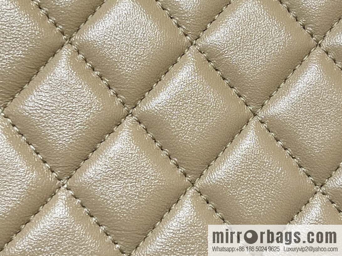 CHANEL 24S mini 31bag oil wax sheepskin AS4133 milk tea color