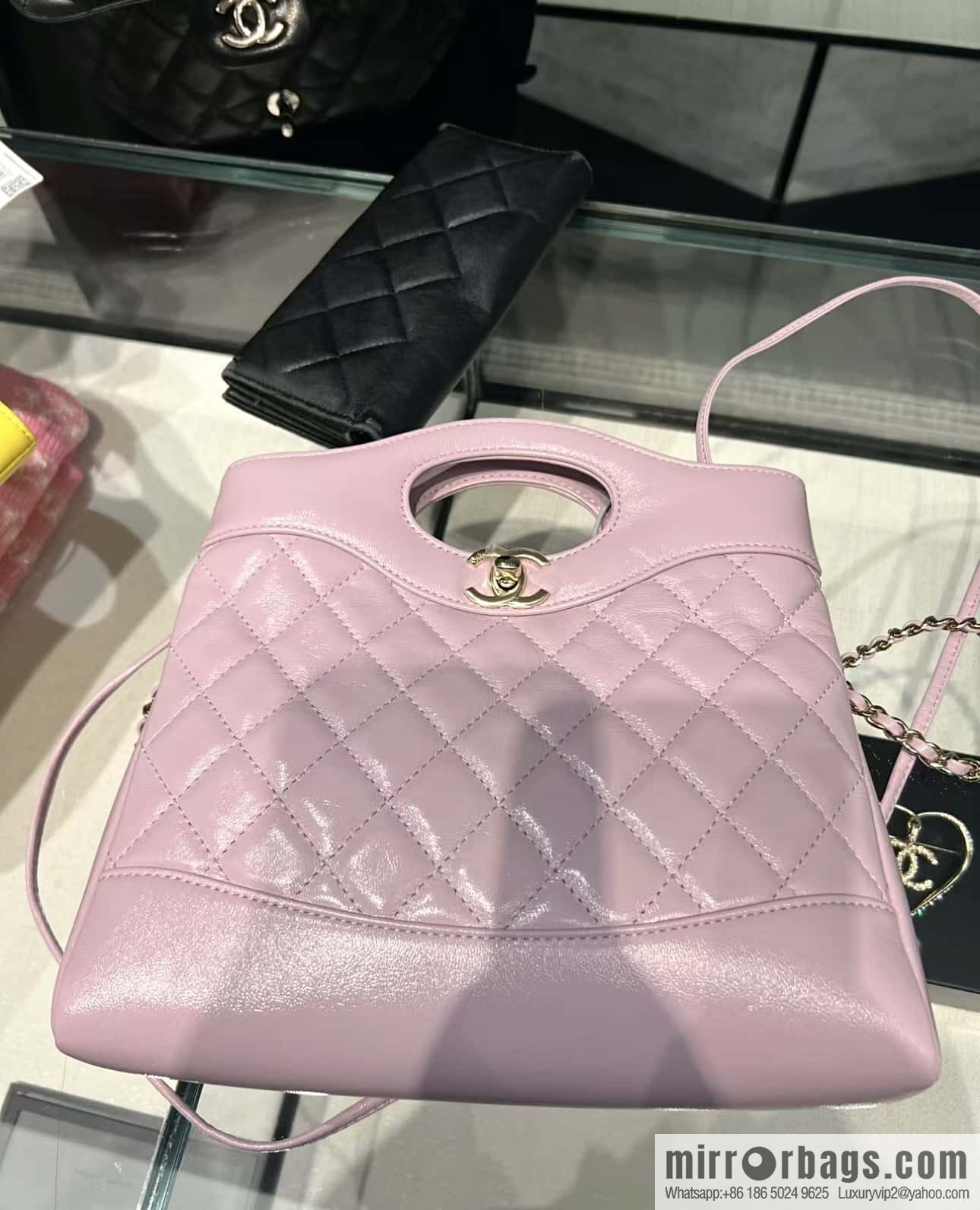 CHANEL 24S mini 31bag sheepskin AS4133 purple