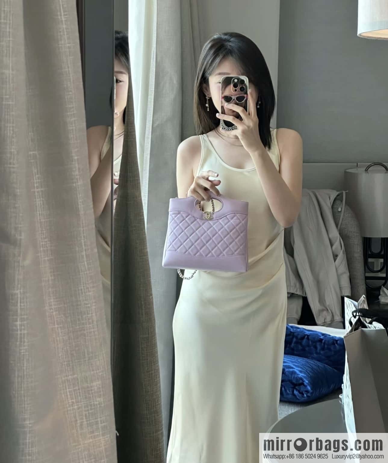 CHANEL 24S mini 31bag sheepskin AS4133 purple