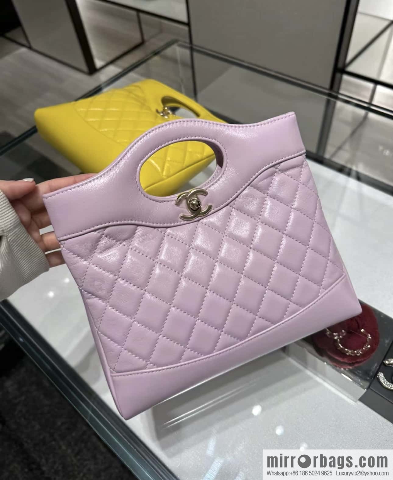 CHANEL 24S mini 31bag sheepskin AS4133 purple