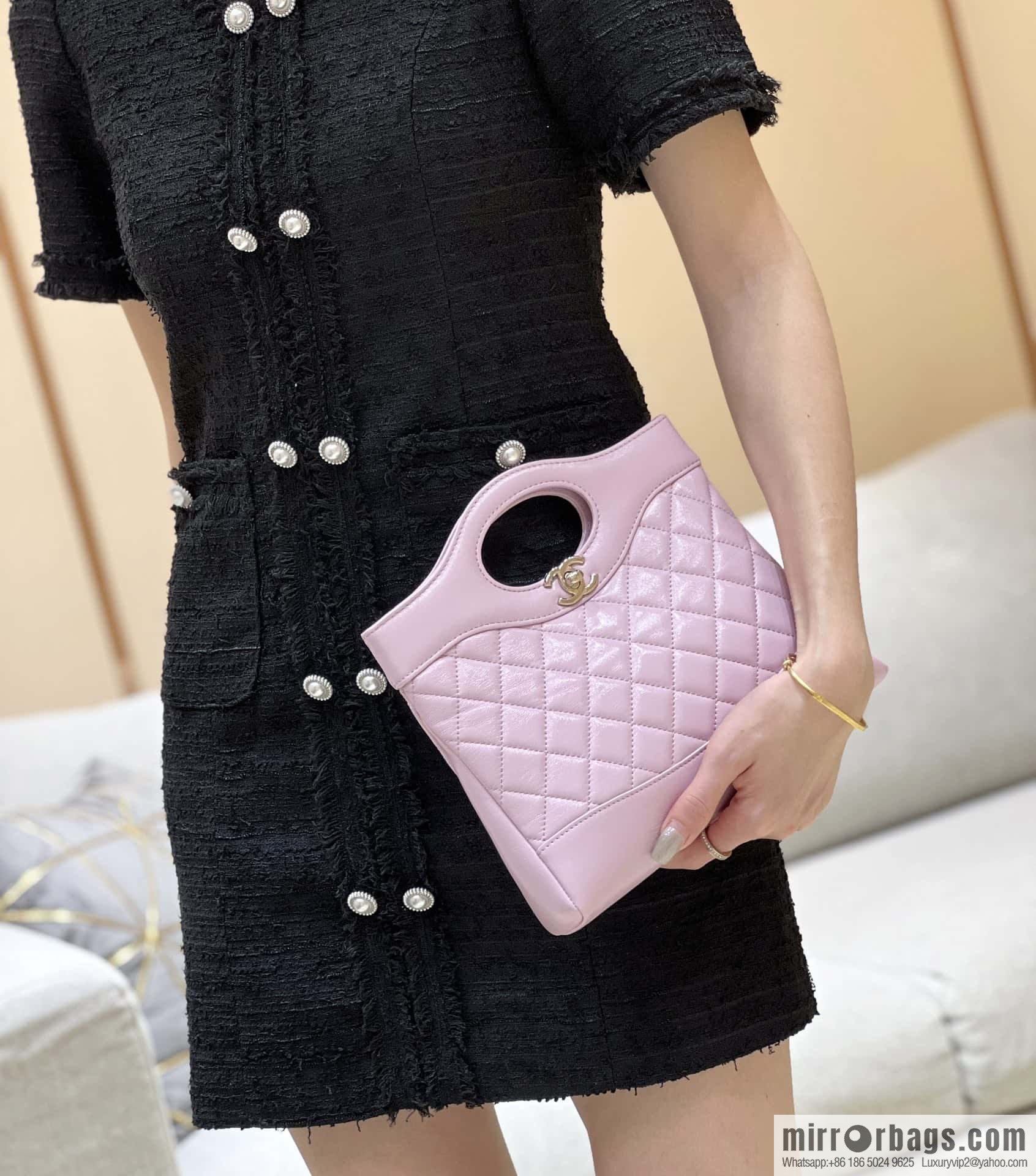 CHANEL 24S mini 31bag sheepskin AS4133 purple