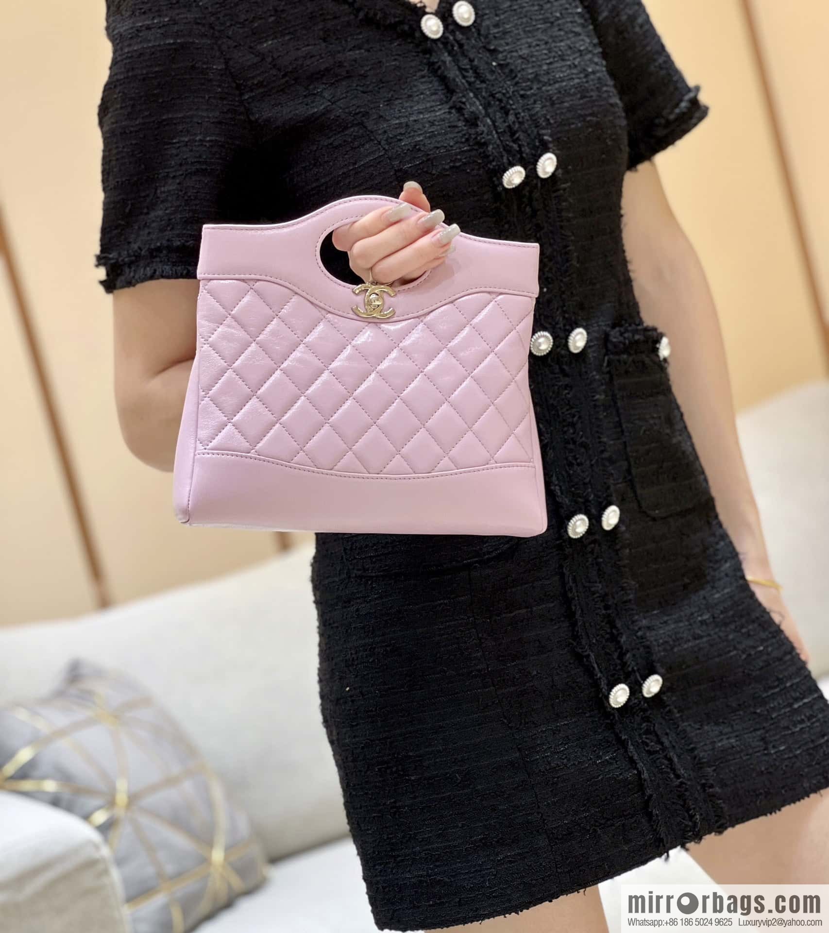 CHANEL 24S mini 31bag sheepskin AS4133 purple