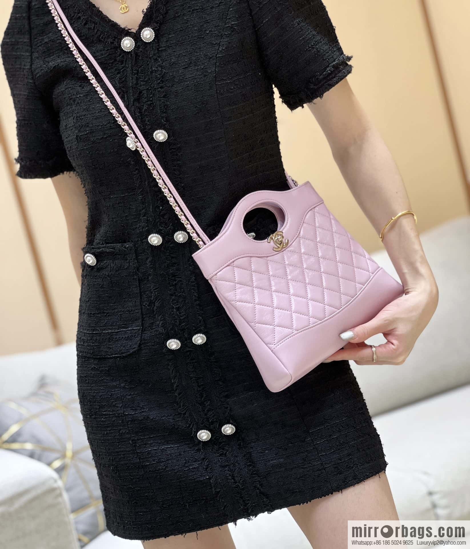 CHANEL 24S mini 31bag sheepskin AS4133 purple