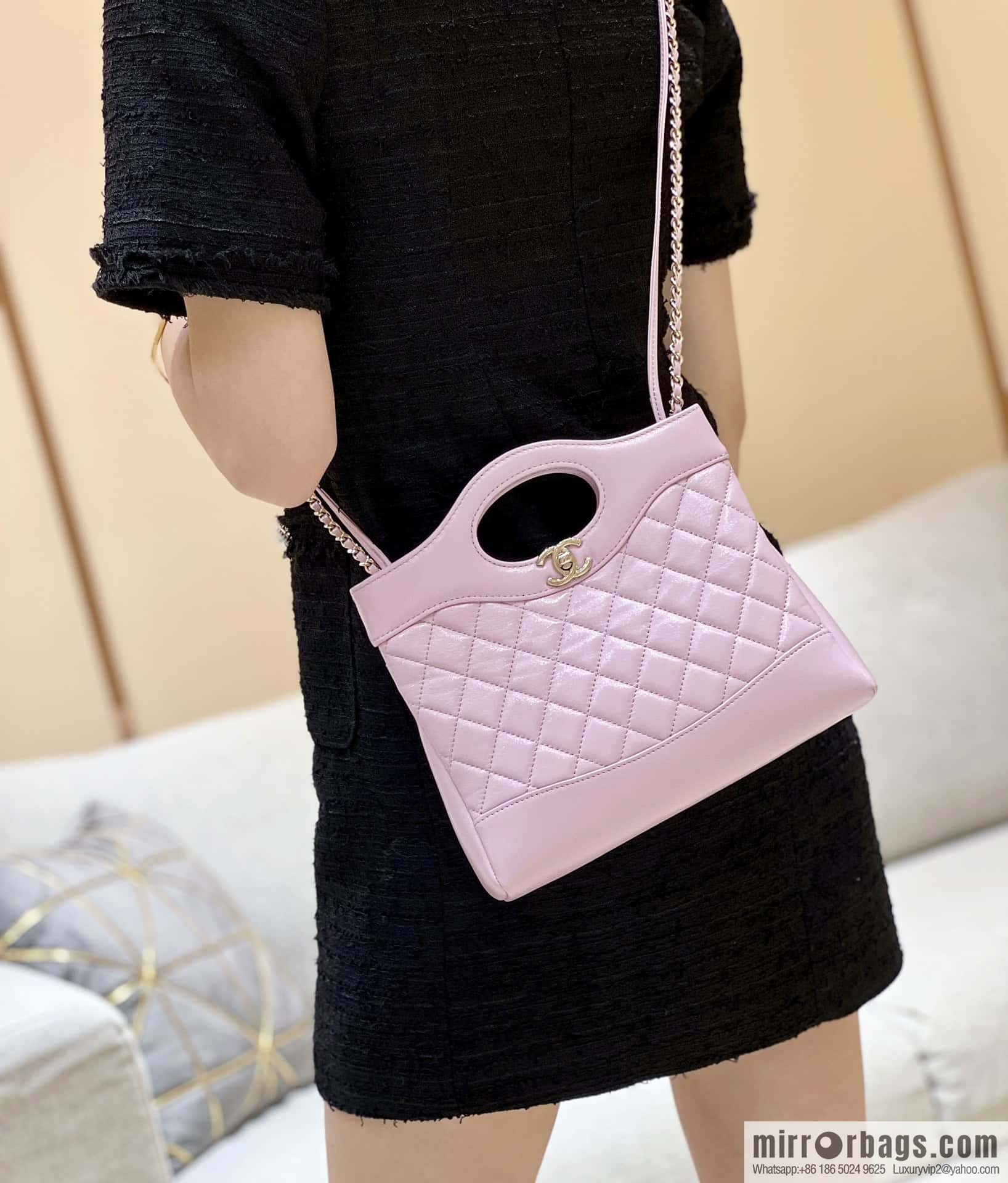 CHANEL 24S mini 31bag sheepskin AS4133 purple