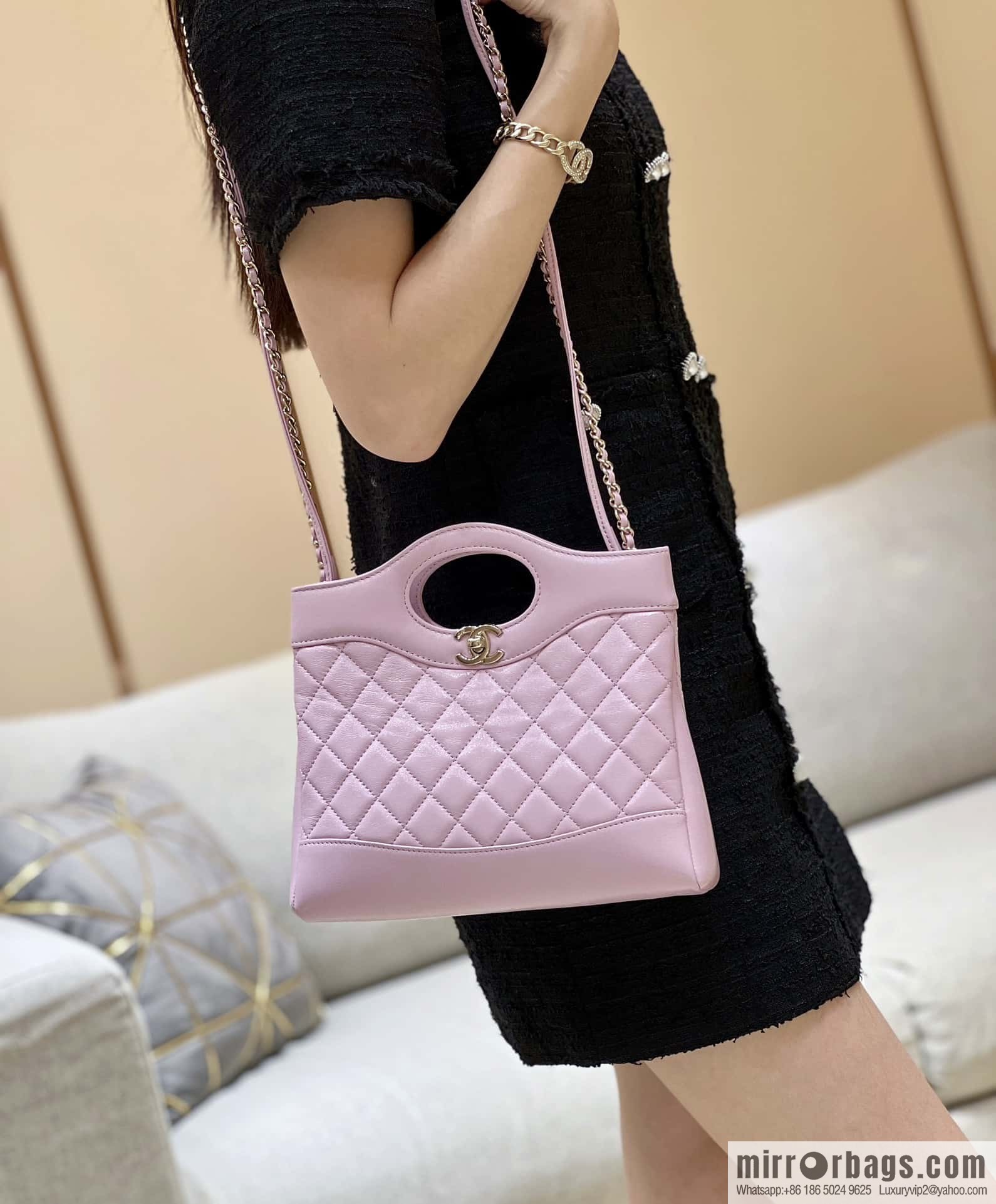 CHANEL 24S mini 31bag sheepskin AS4133 purple