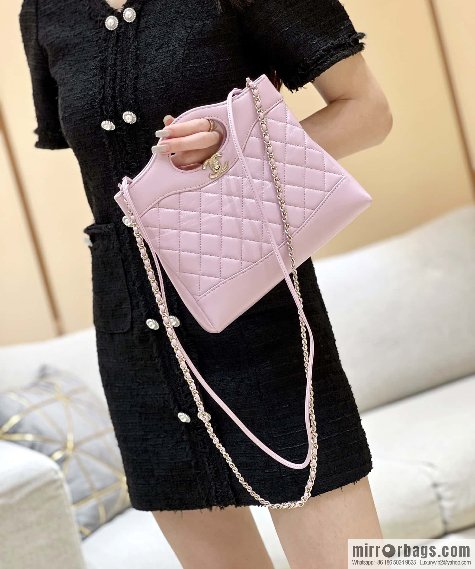 CHANEL 24S mini 31bag sheepskin AS4133 purple