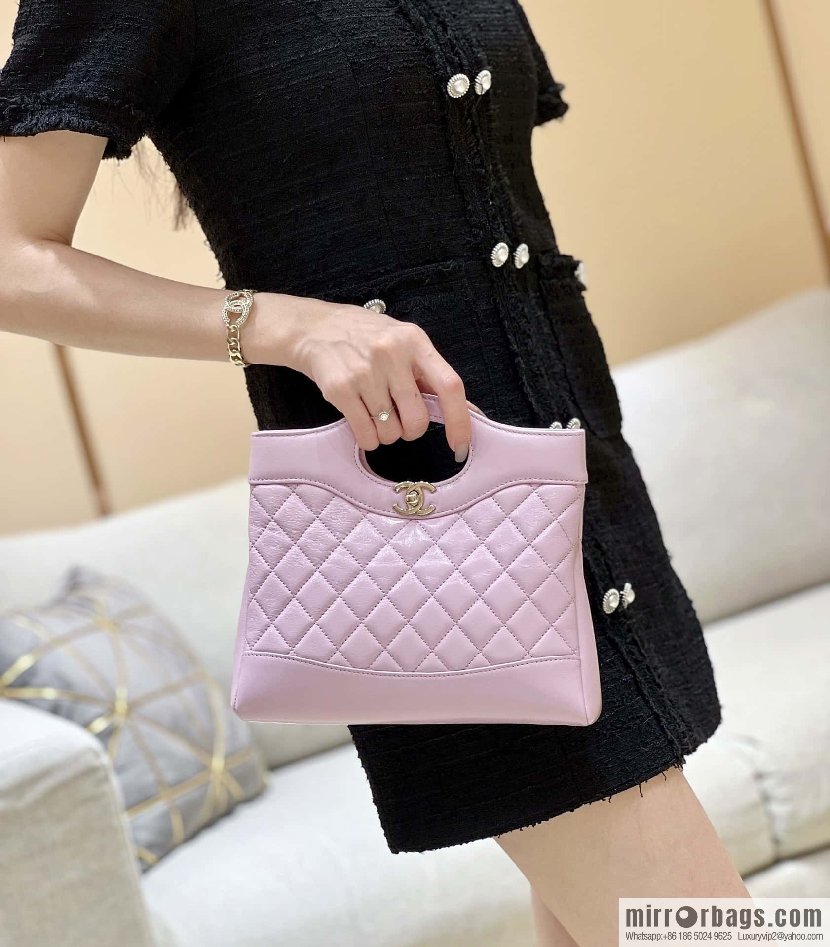 CHANEL 24S mini 31bag sheepskin AS4133 purple