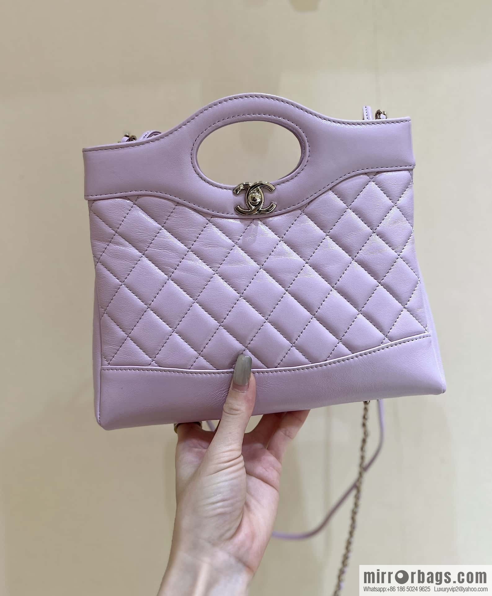 CHANEL 24S mini 31bag sheepskin AS4133 purple