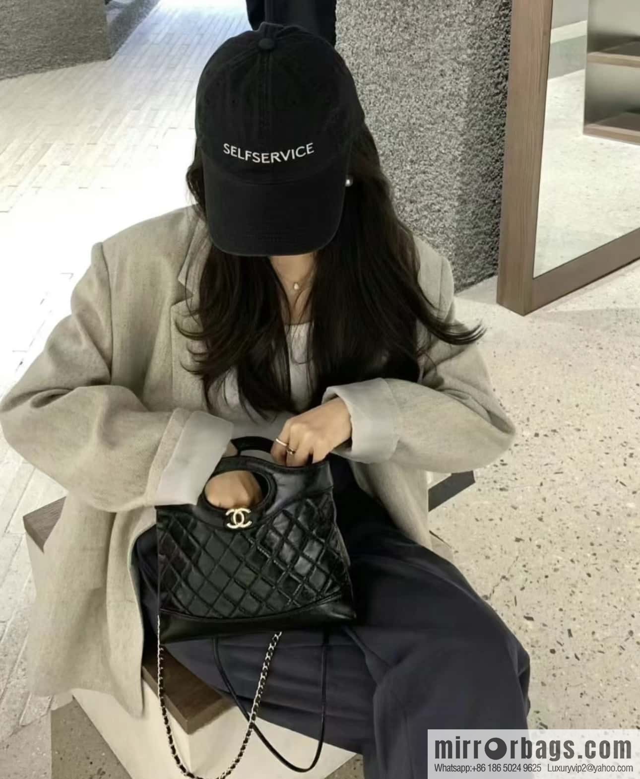 CHANEL 24S mini 31bag sheepskin AS4133 black