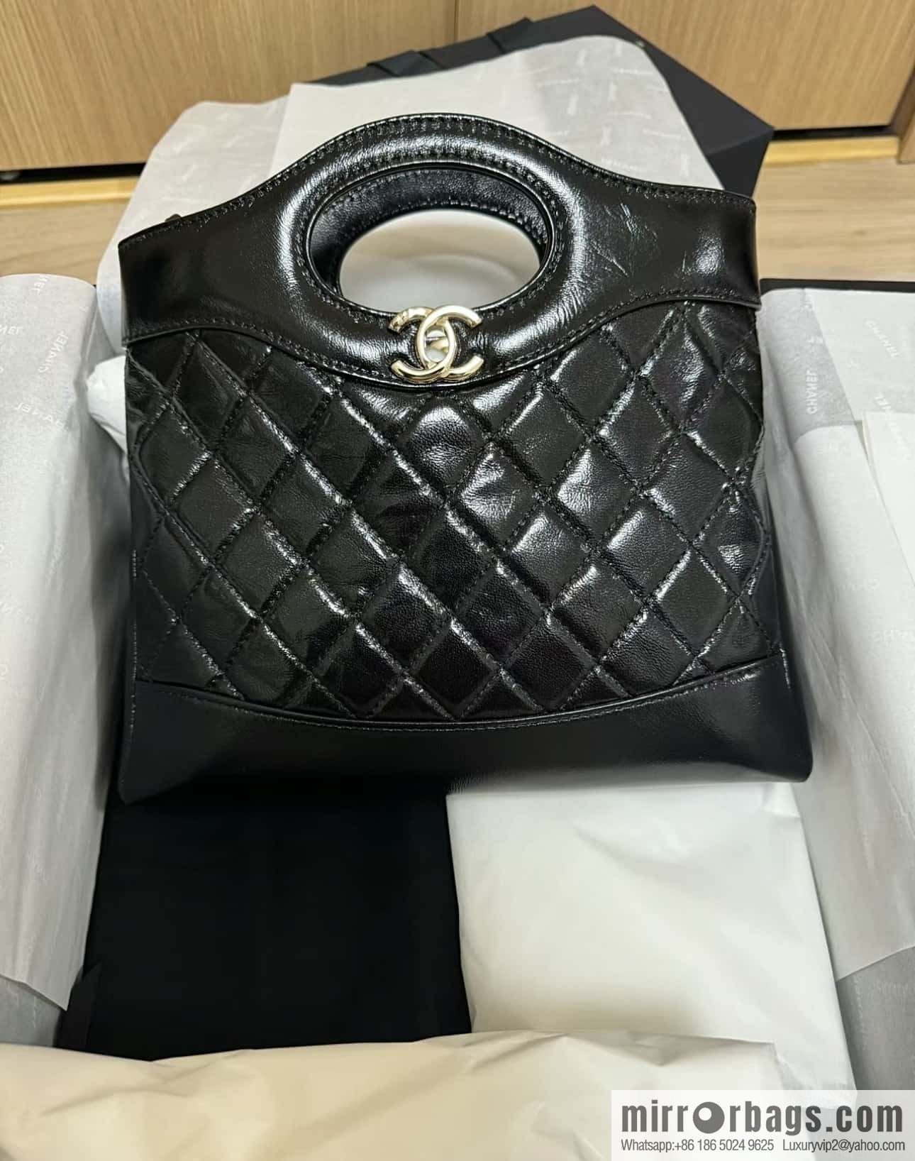 CHANEL 24S mini 31bag sheepskin AS4133 black