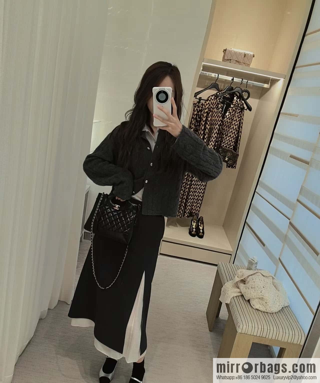 CHANEL 24S mini 31bag sheepskin AS4133 black