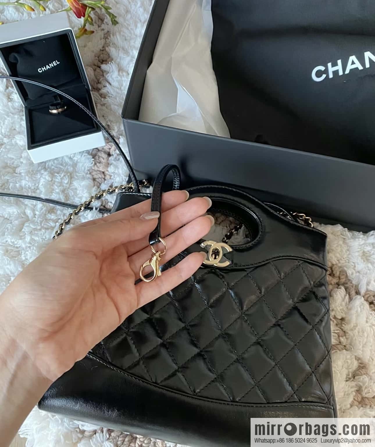 CHANEL 24S mini 31bag sheepskin AS4133 black