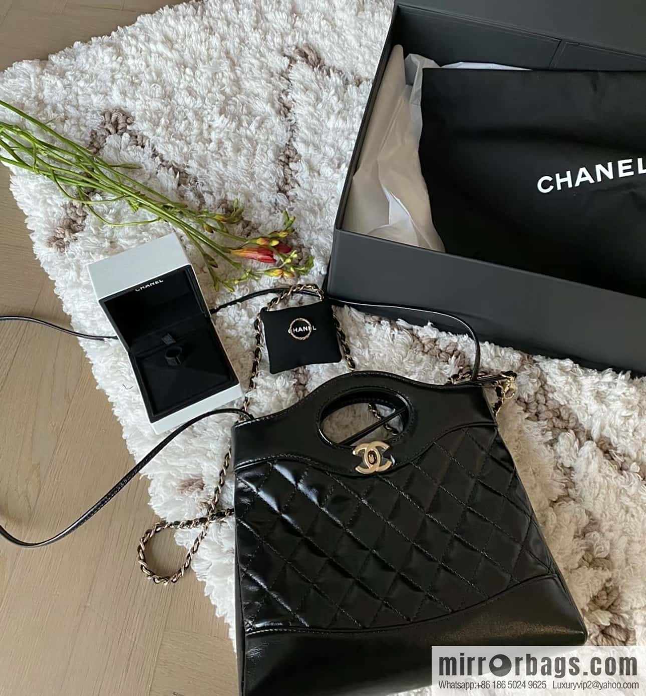 CHANEL 24S mini 31bag sheepskin AS4133 black