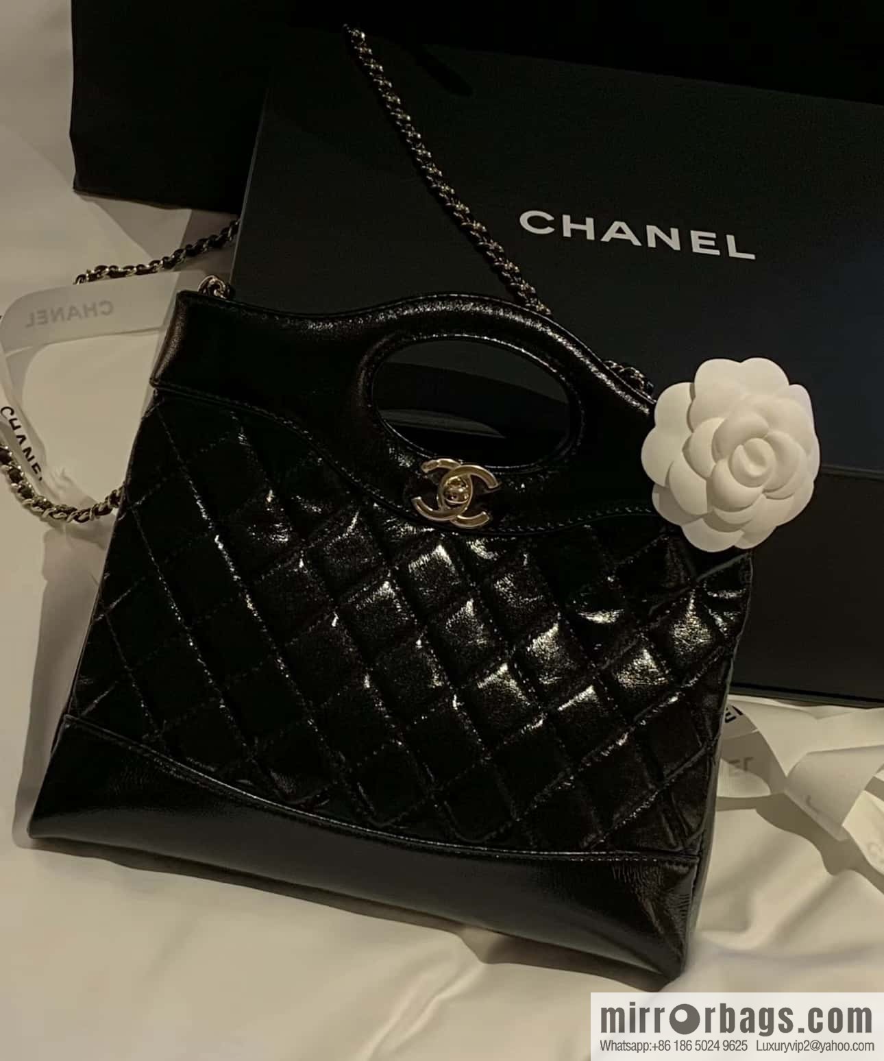 CHANEL 24S mini 31bag sheepskin AS4133 black