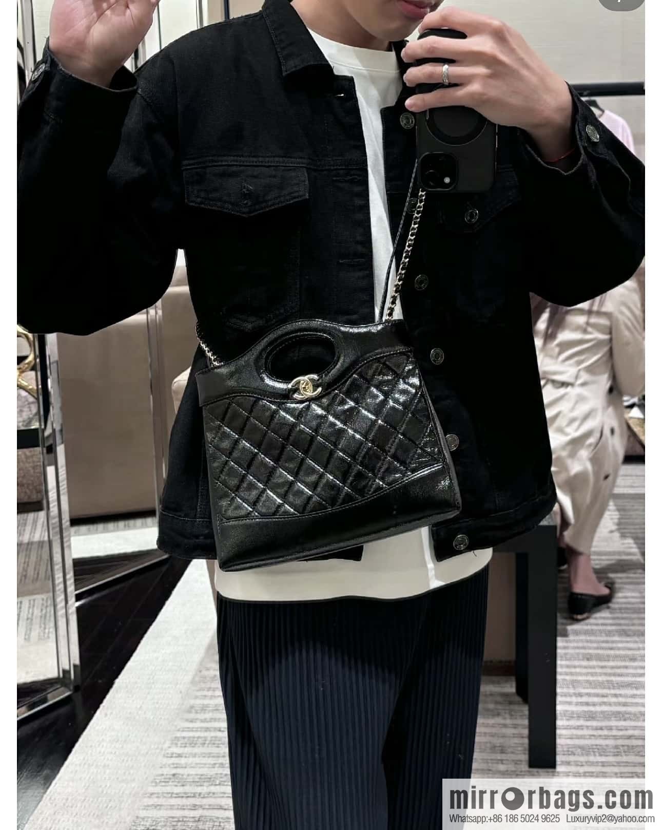 CHANEL 24S mini 31bag sheepskin AS4133 black