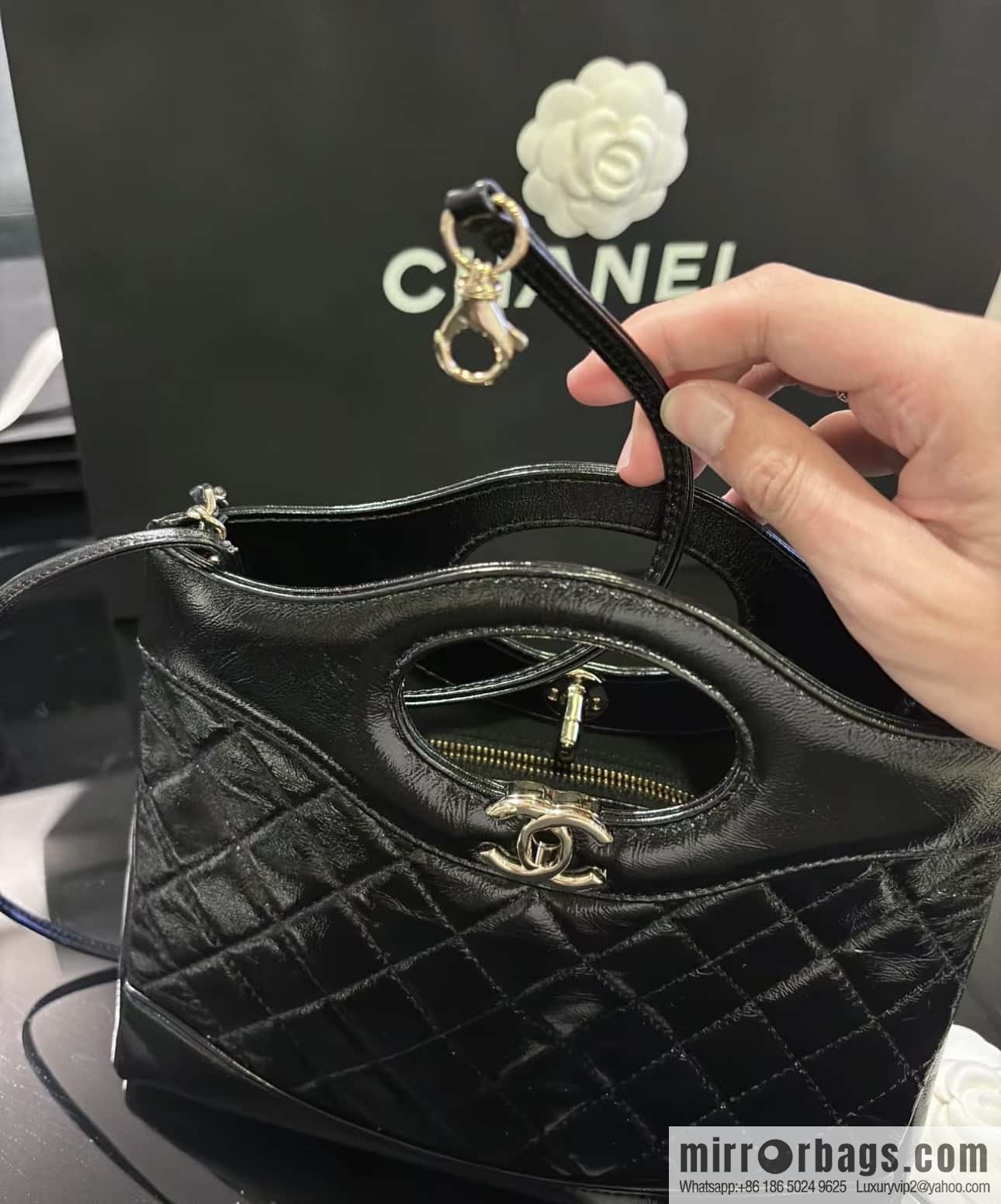 CHANEL 24S mini 31bag sheepskin AS4133 black
