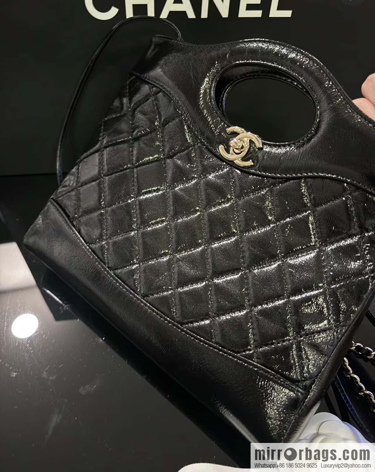 CHANEL 24S mini 31bag sheepskin AS4133 black