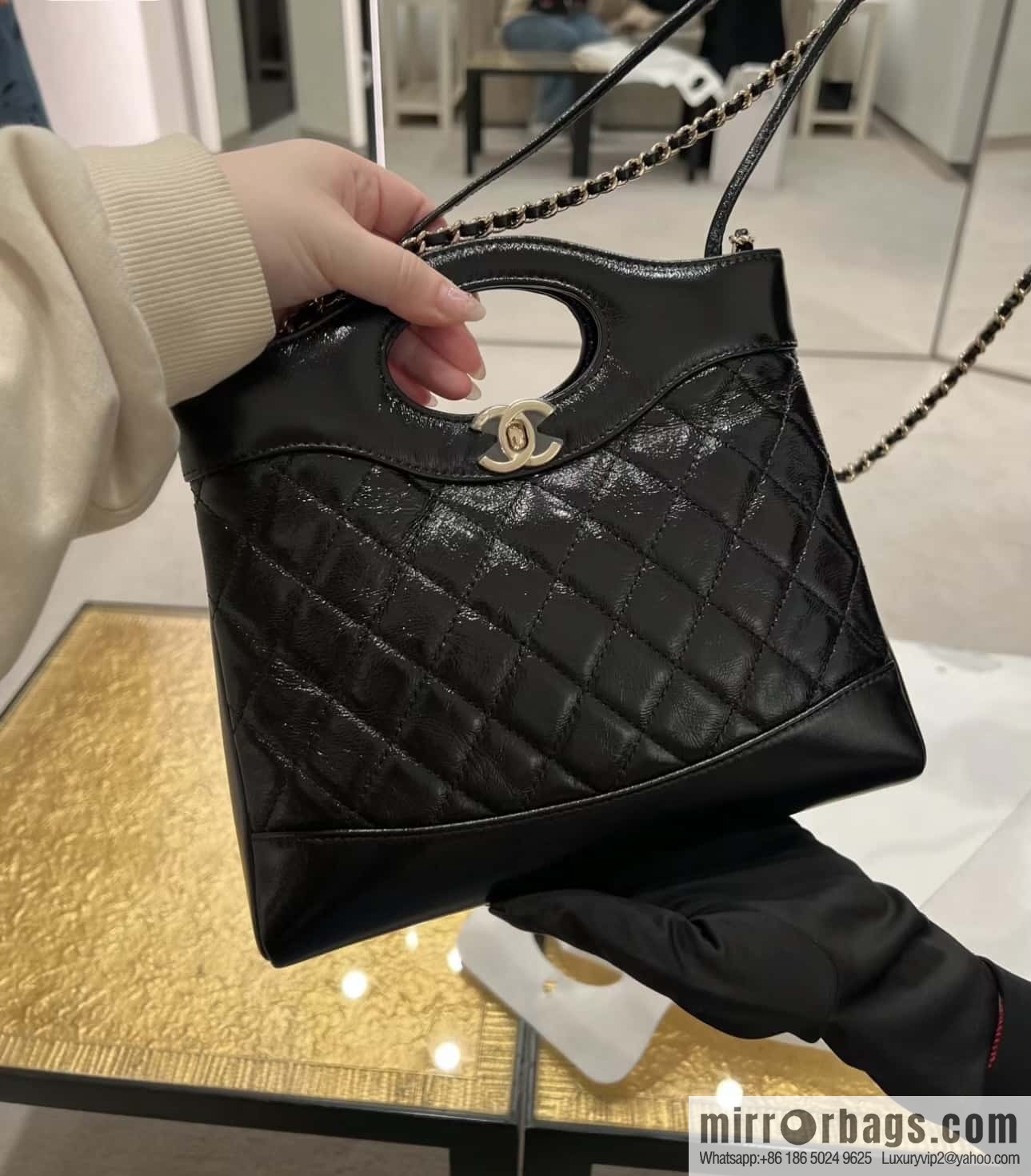 CHANEL 24S mini 31bag sheepskin AS4133 black