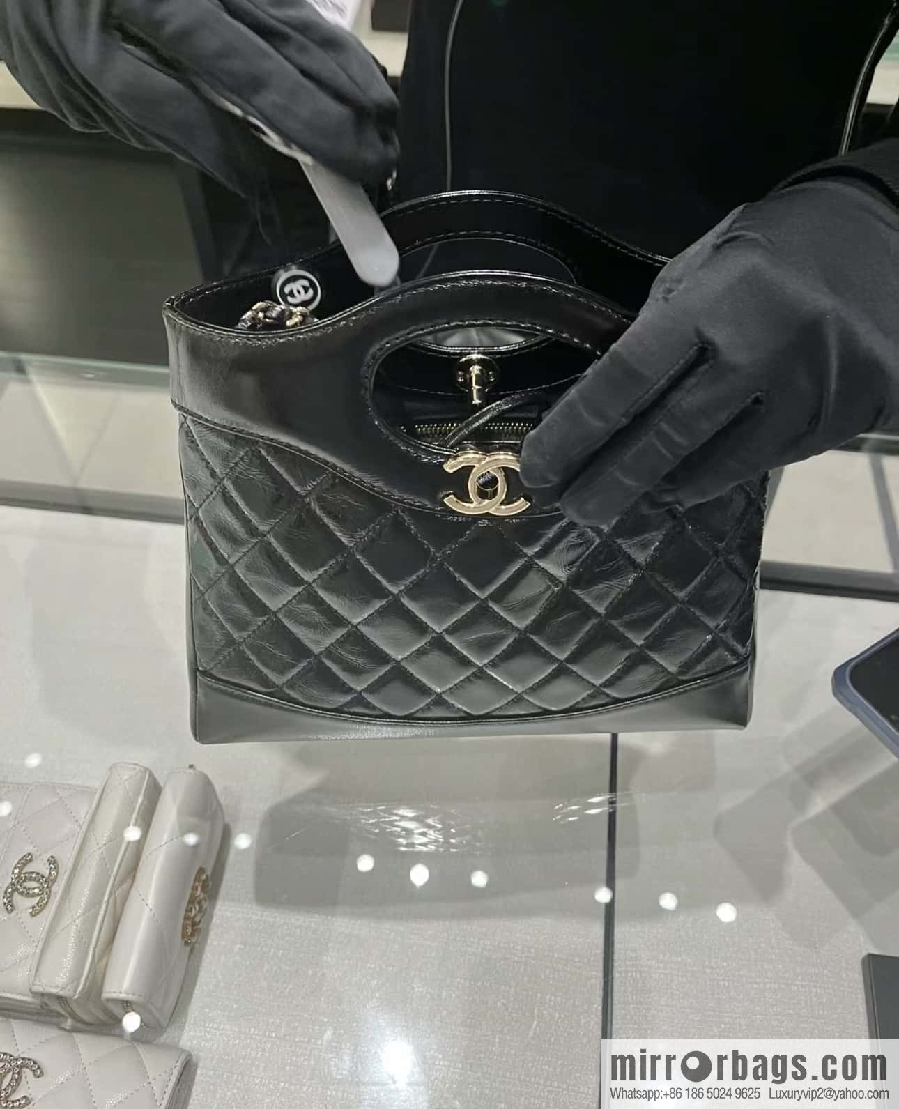 CHANEL 24S mini 31bag sheepskin AS4133 black