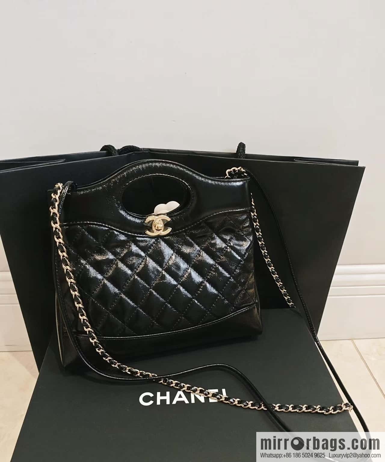 CHANEL 24S mini 31bag sheepskin AS4133 black