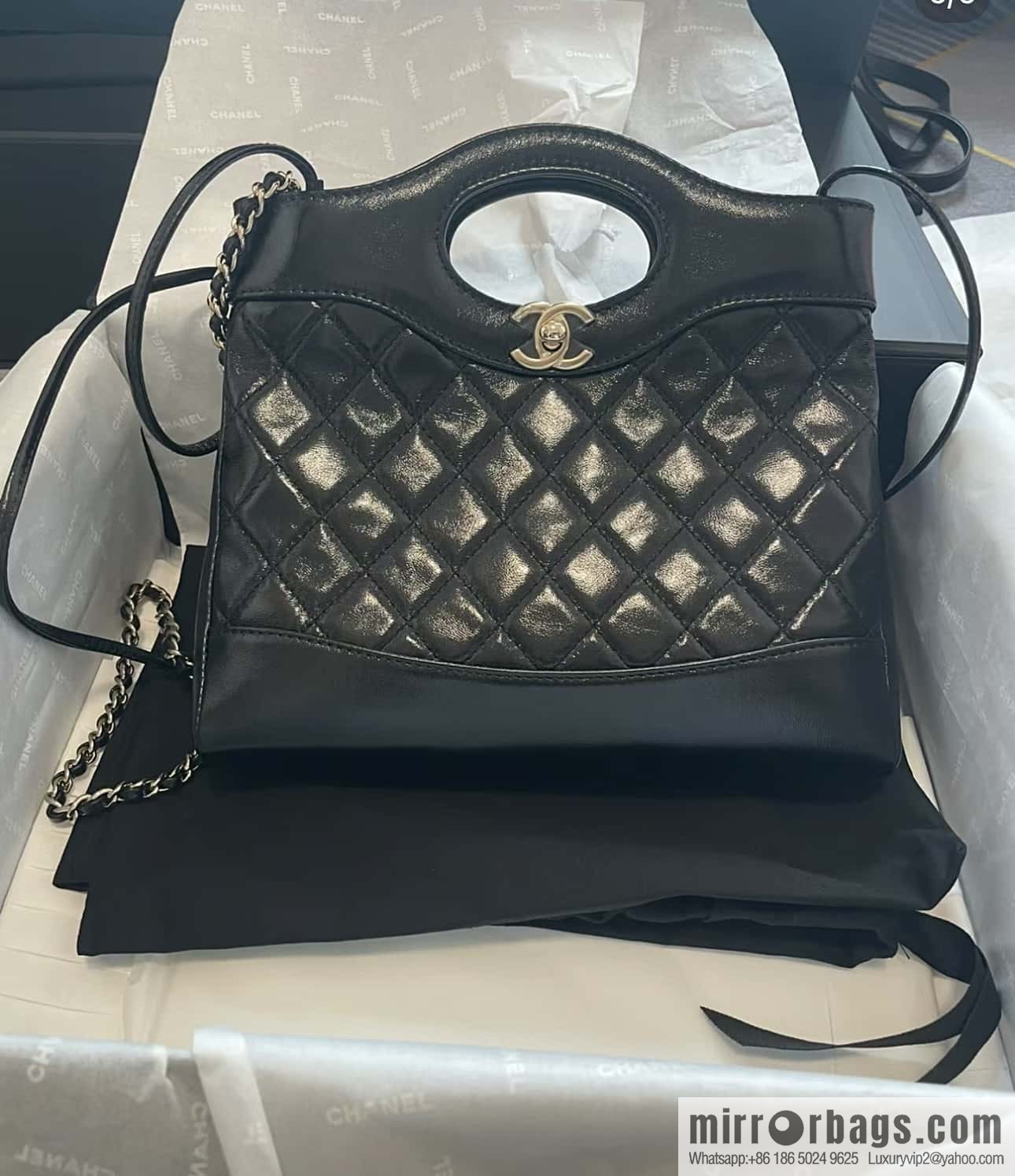 CHANEL 24S mini 31bag sheepskin AS4133 black