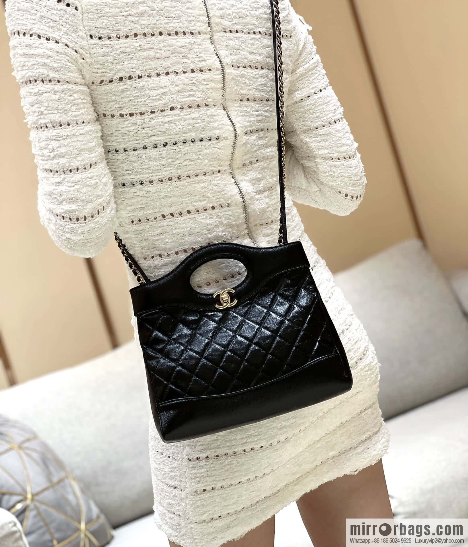 CHANEL 24S mini 31bag sheepskin AS4133 black