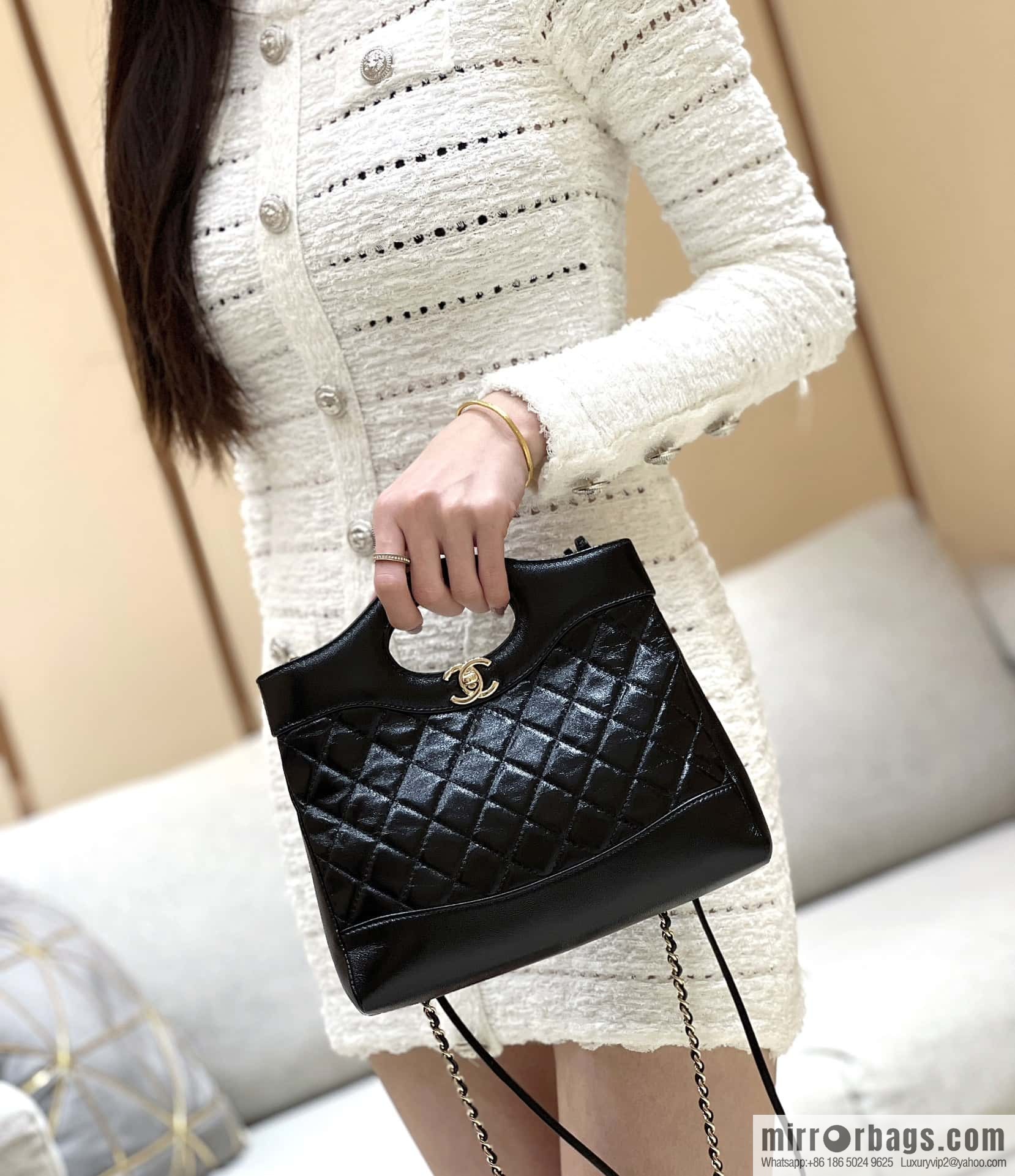 CHANEL 24S mini 31bag sheepskin AS4133 black