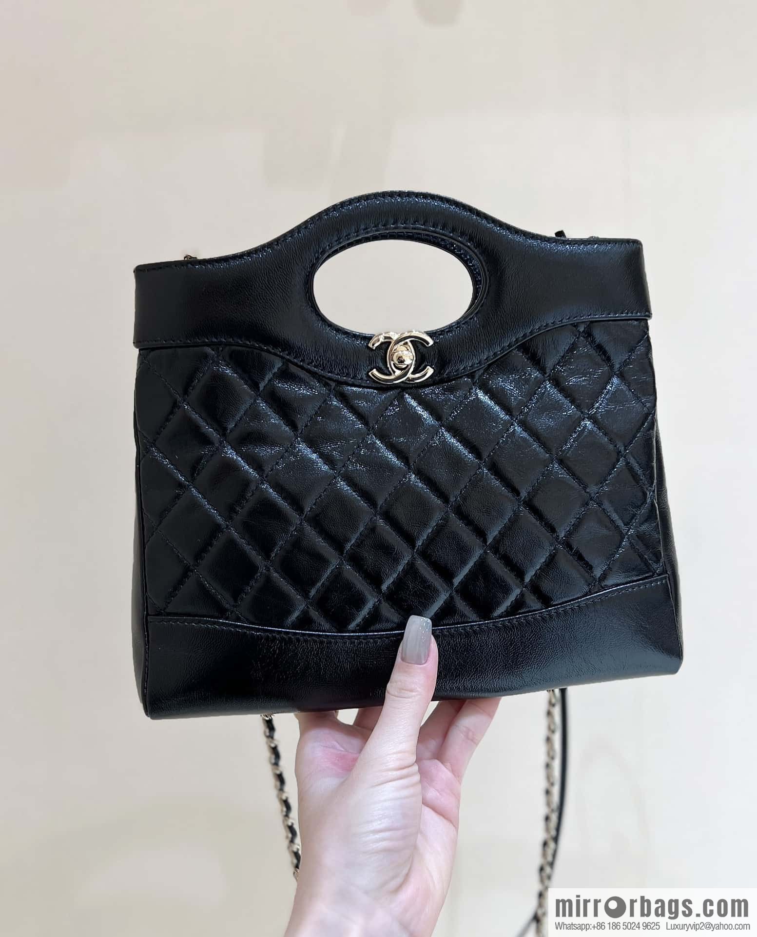 CHANEL 24S mini 31bag sheepskin AS4133 black