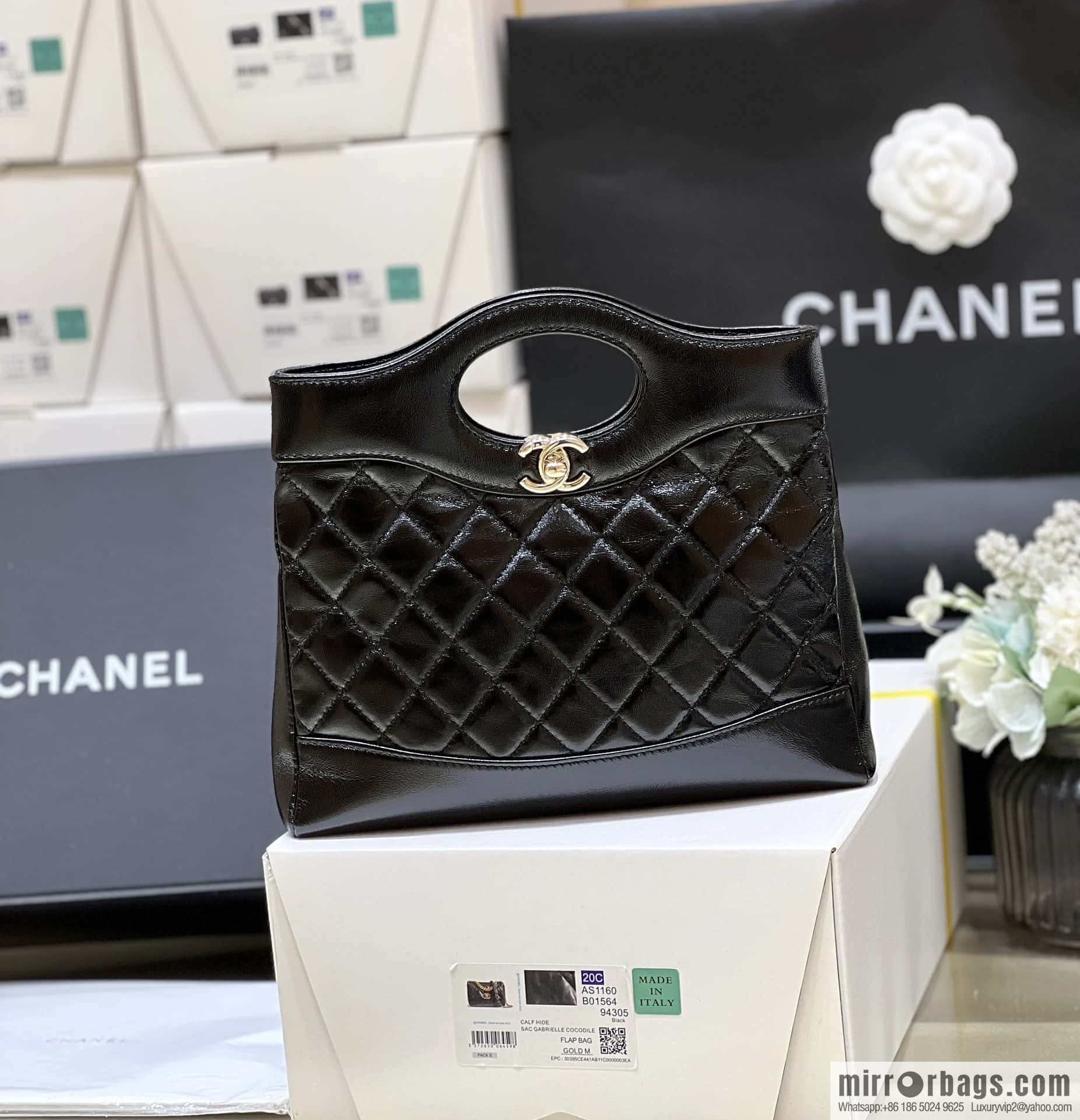CHANEL 24S mini 31bag sheepskin AS4133 black
