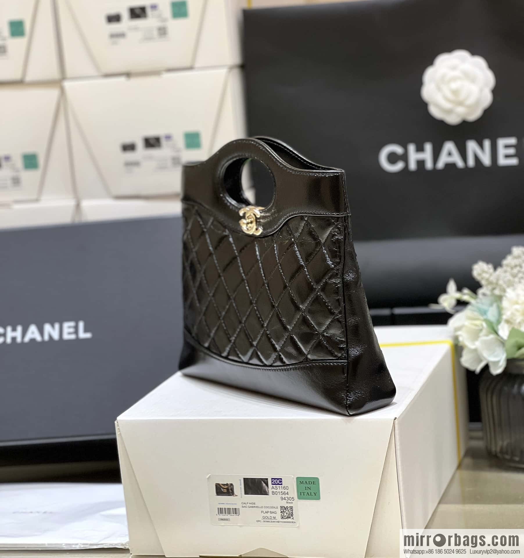 CHANEL 24S mini 31bag sheepskin AS4133 black
