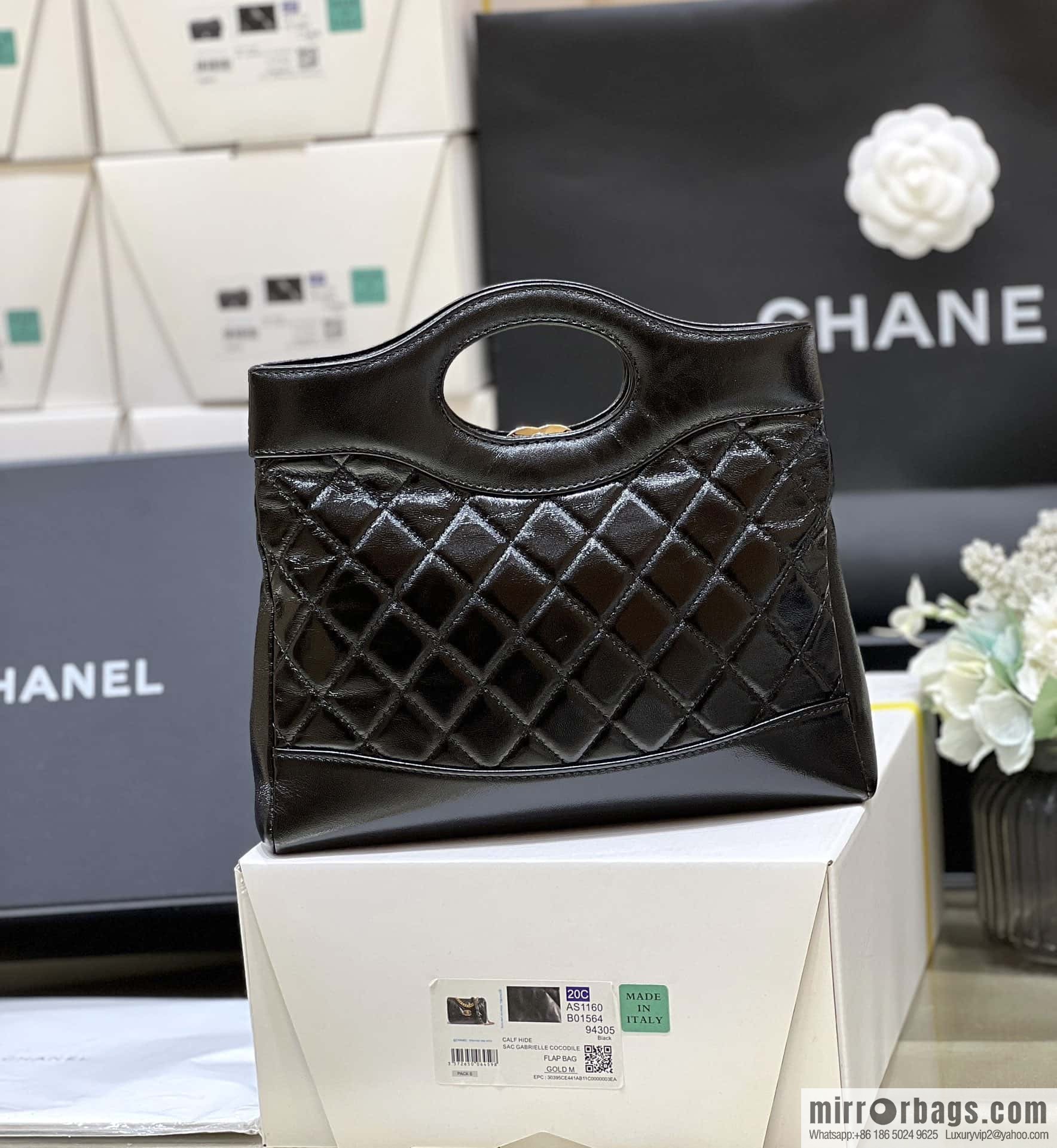 CHANEL 24S mini 31bag sheepskin AS4133 black