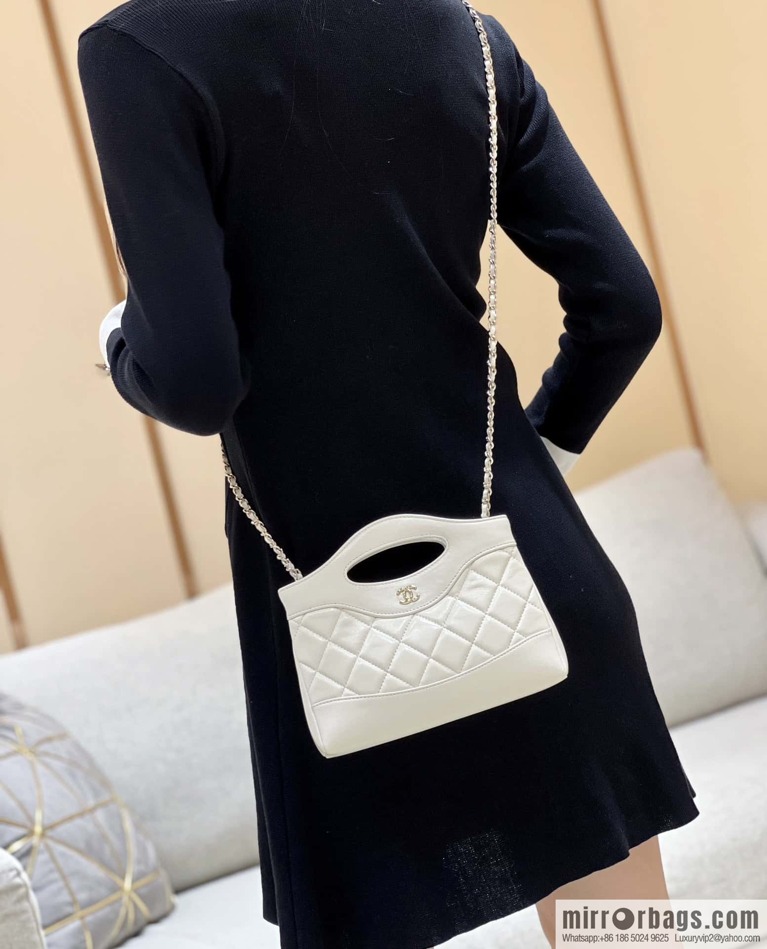 CHANEL 24S 31bag nano sheepskin AP3656 white