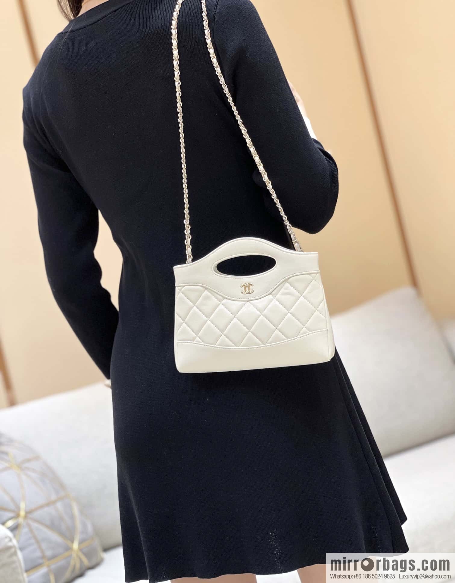 CHANEL 24S 31bag nano sheepskin AP3656 white