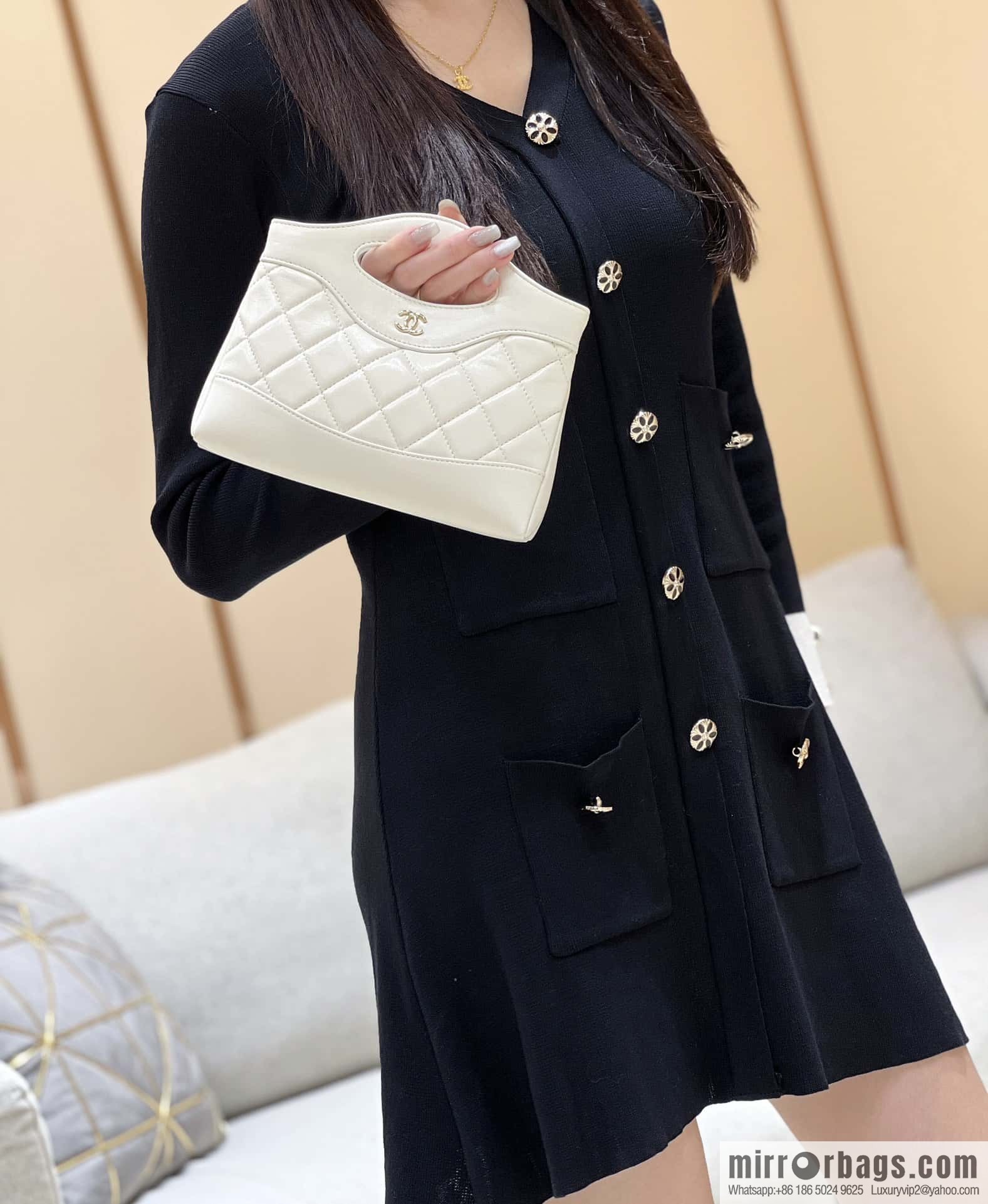 CHANEL 24S 31bag nano sheepskin AP3656 white