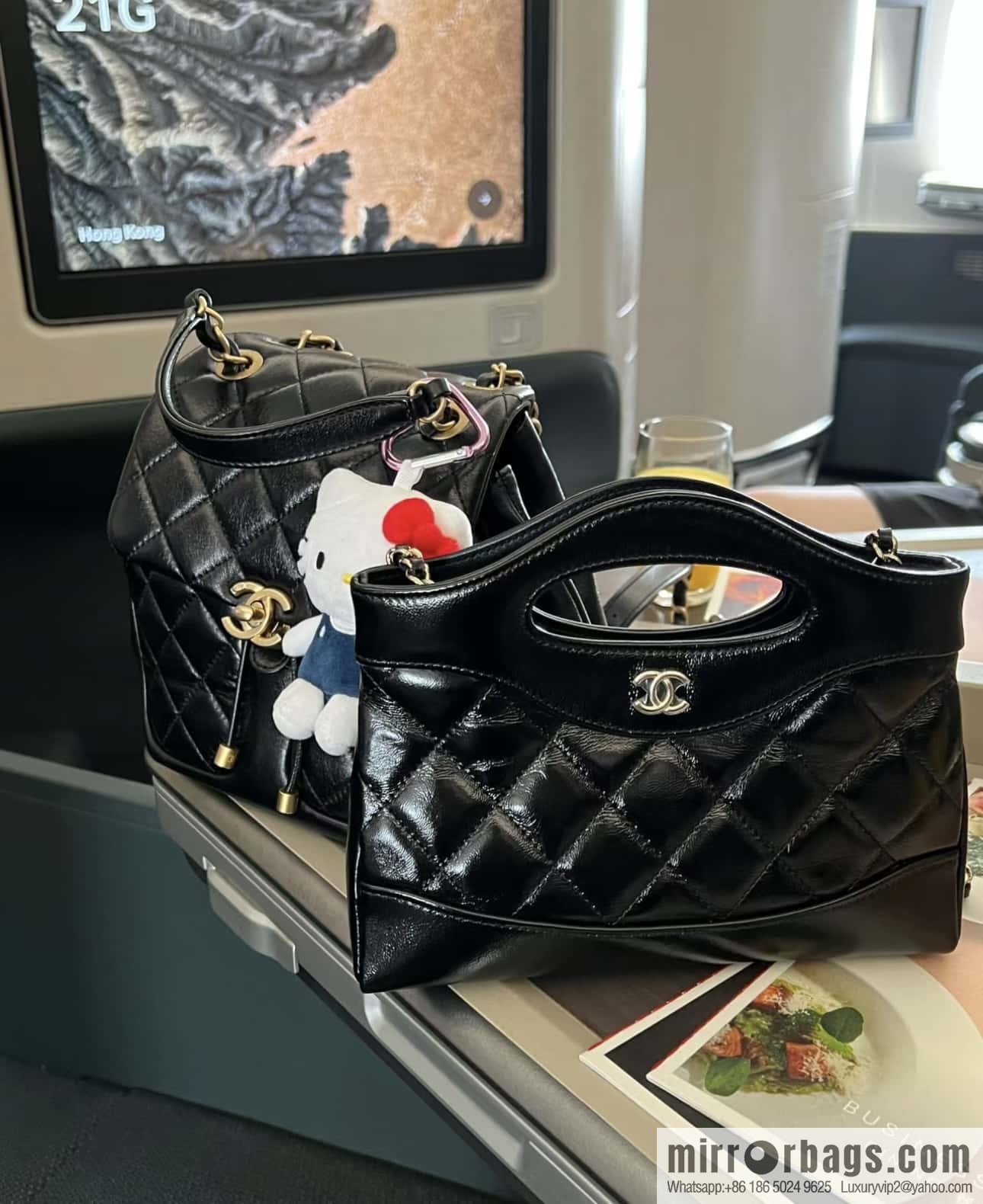 CHANEL 24S 31bag nano sheepskin AP3656 black