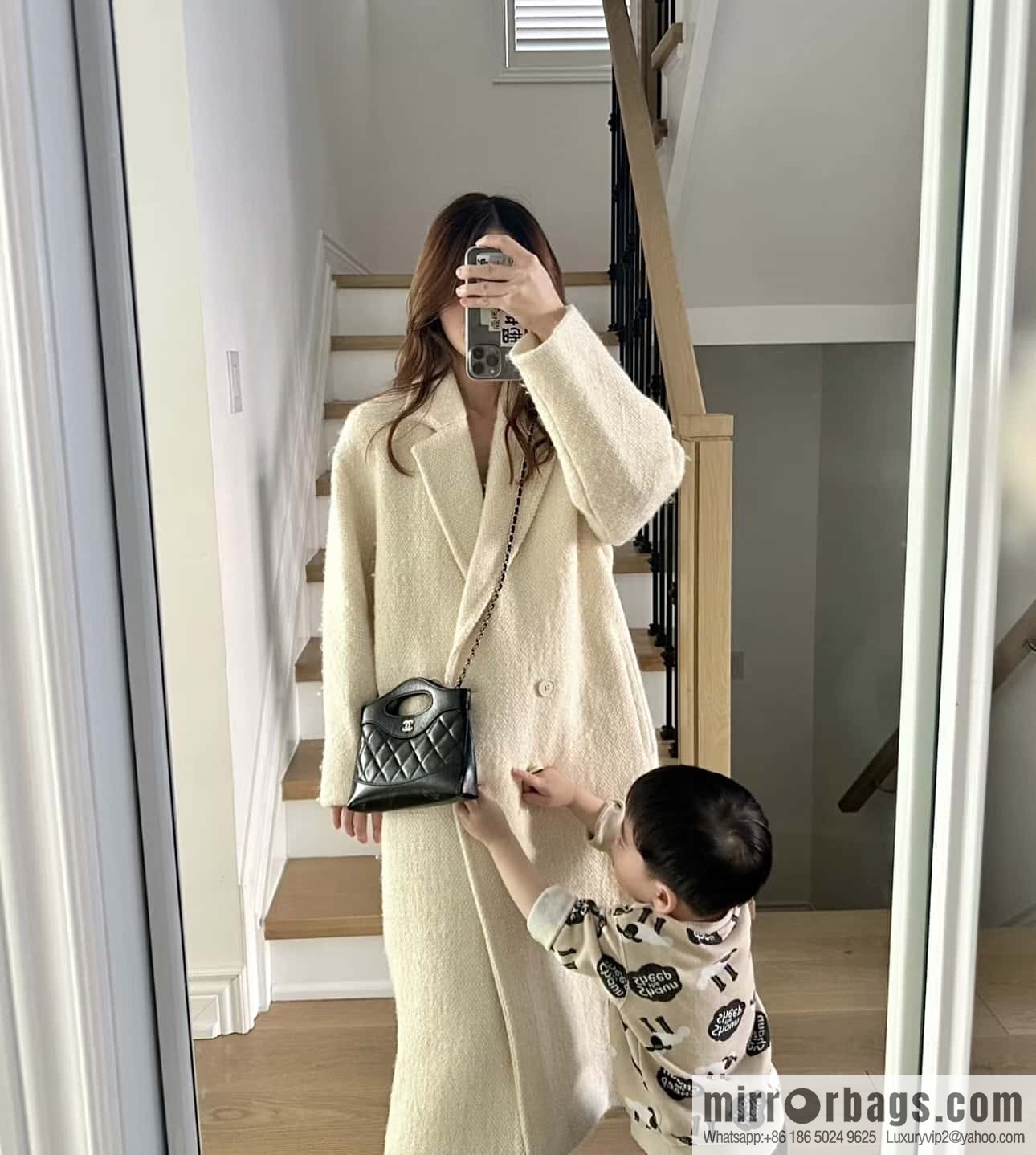 CHANEL 24S 31bag nano sheepskin AP3656 black