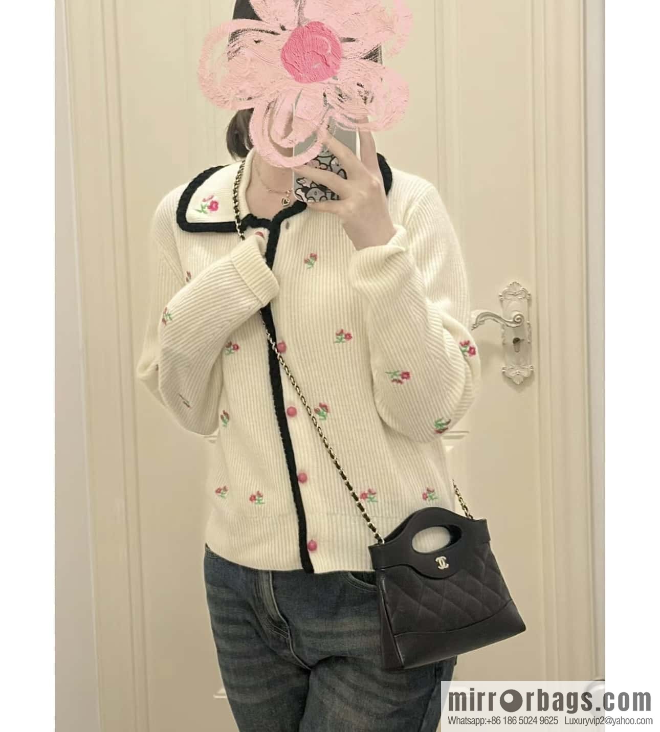 CHANEL 24S 31bag nano sheepskin AP3656 black