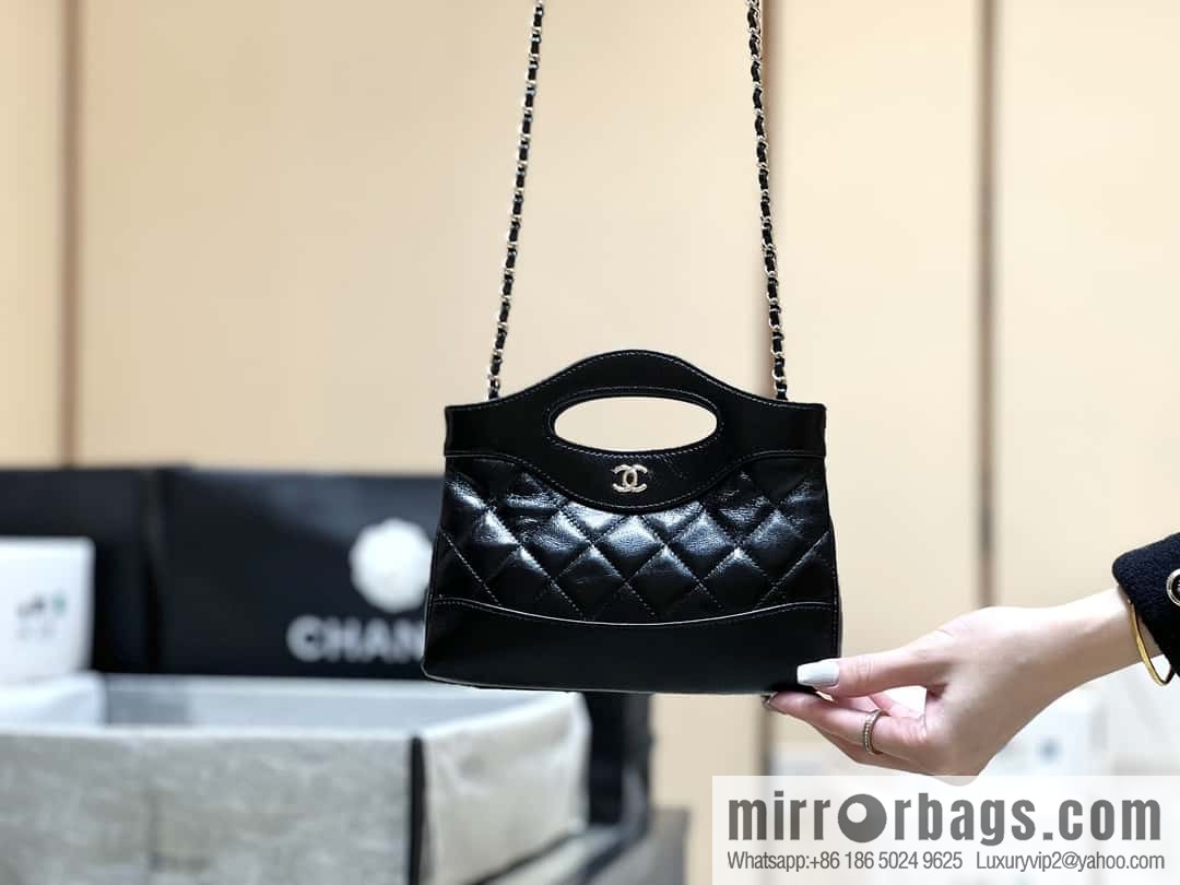 CHANEL 24S 31bag nano sheepskin AP3656 black
