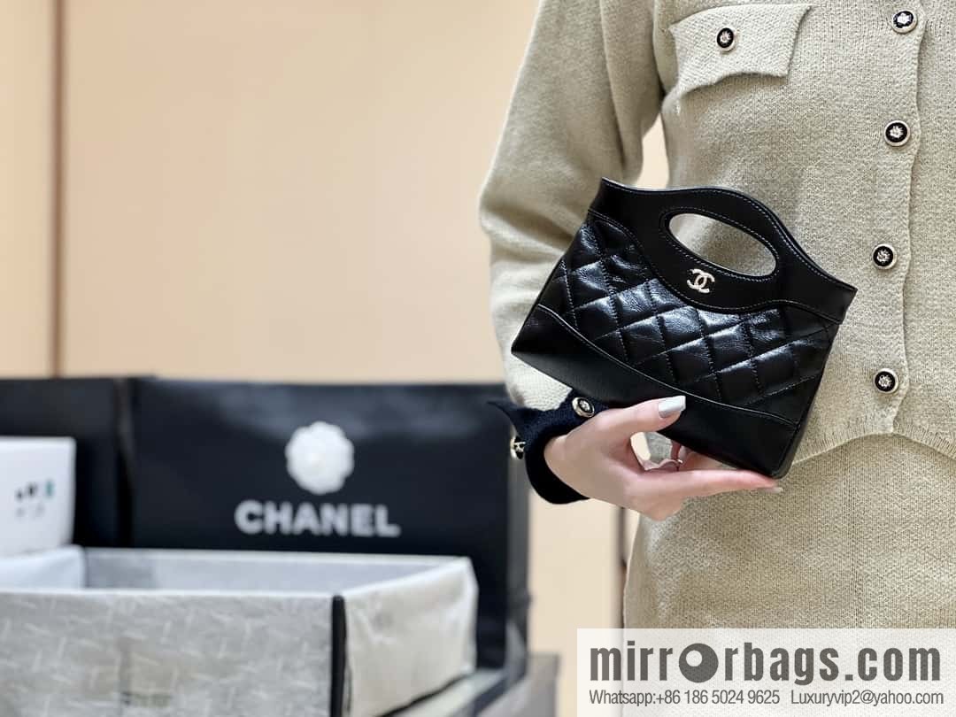 CHANEL 24S 31bag nano sheepskin AP3656 black