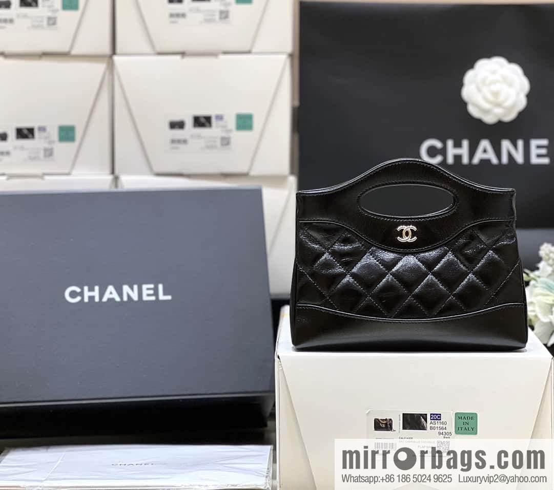 CHANEL 24S 31bag nano sheepskin AP3656 black