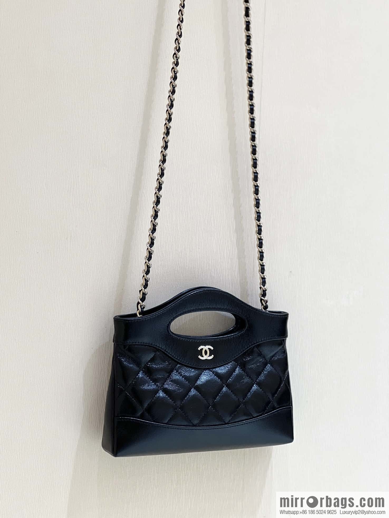 CHANEL 24S 31bag nano sheepskin AP3656 black