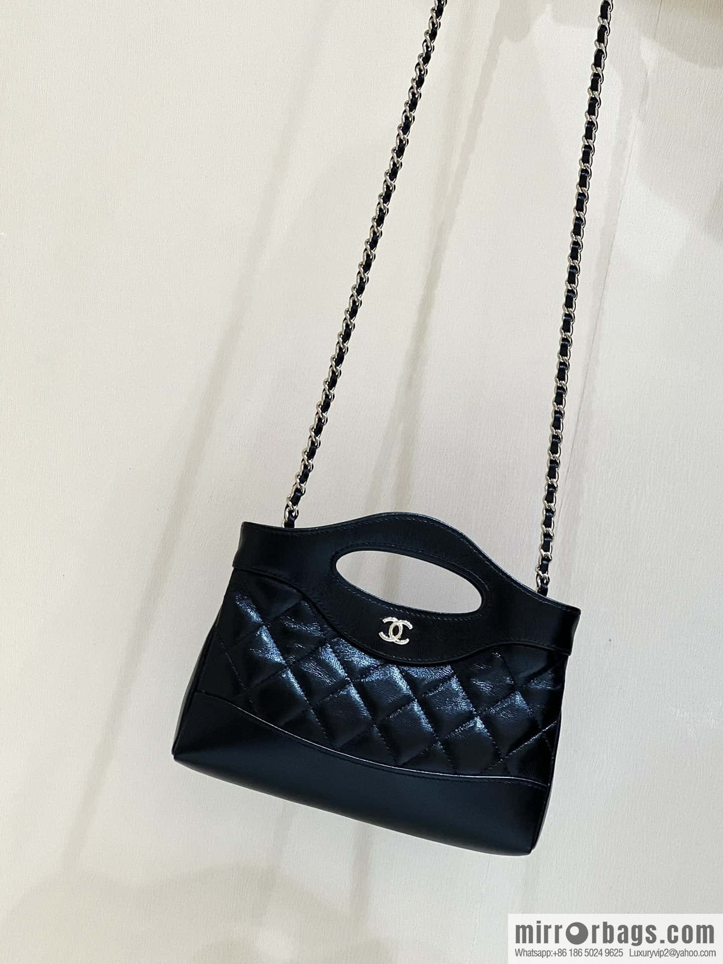 CHANEL 24S 31bag nano sheepskin AP3656 black