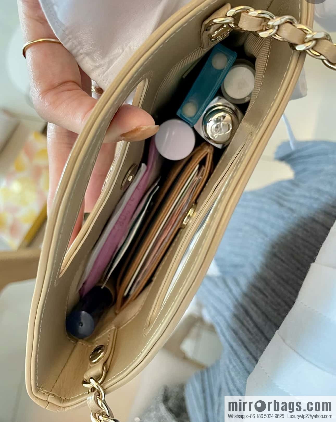 CHANEL 24S 31bag nano oil wax sheepskin AP3656 milk tea color