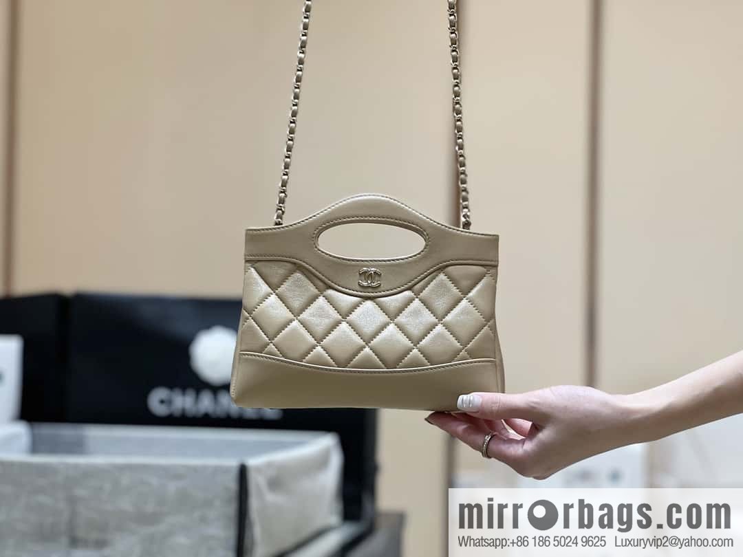 CHANEL 24S 31bag nano oil wax sheepskin AP3656 milk tea color