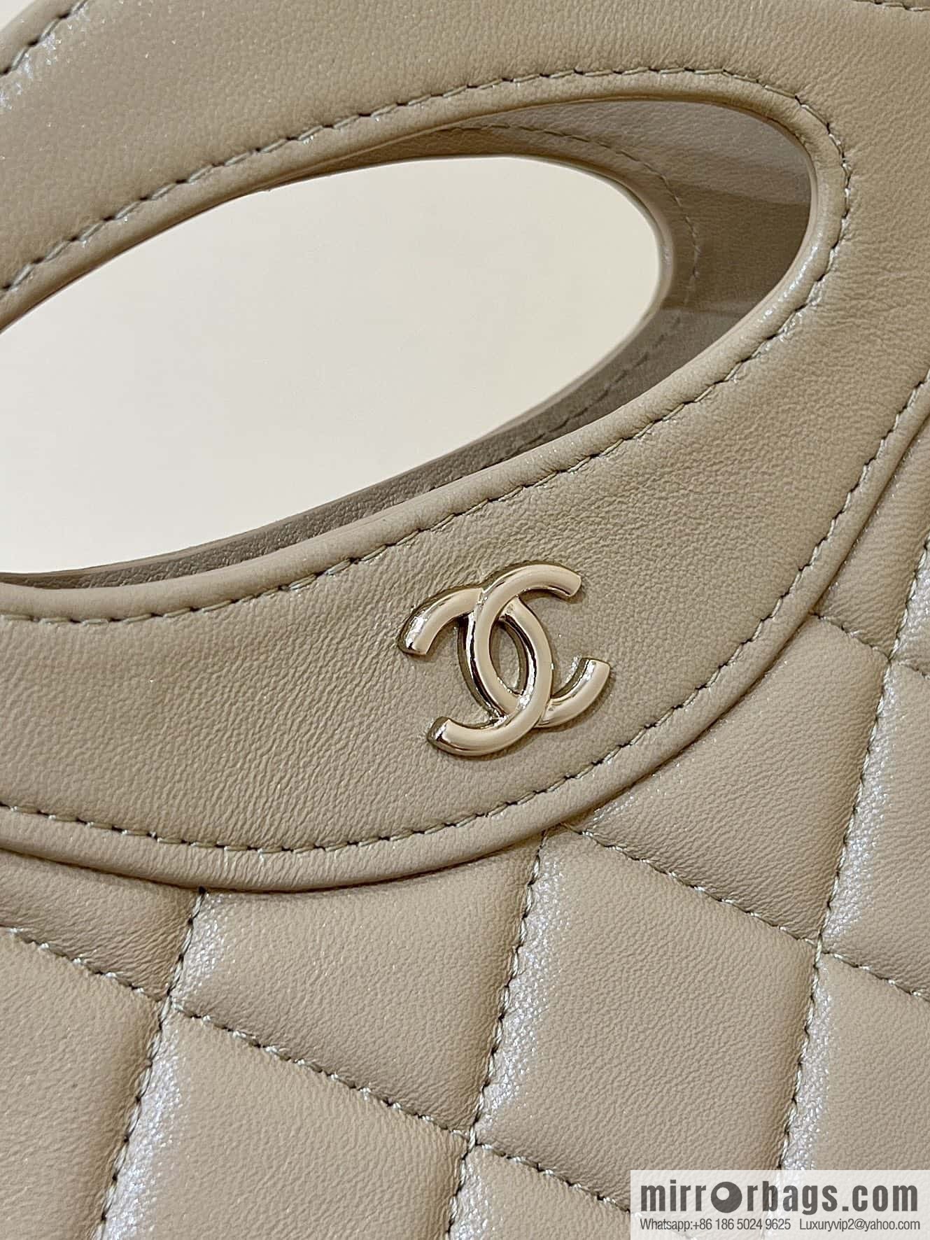 CHANEL 24S 31bag nano oil wax sheepskin AP3656 milk tea color