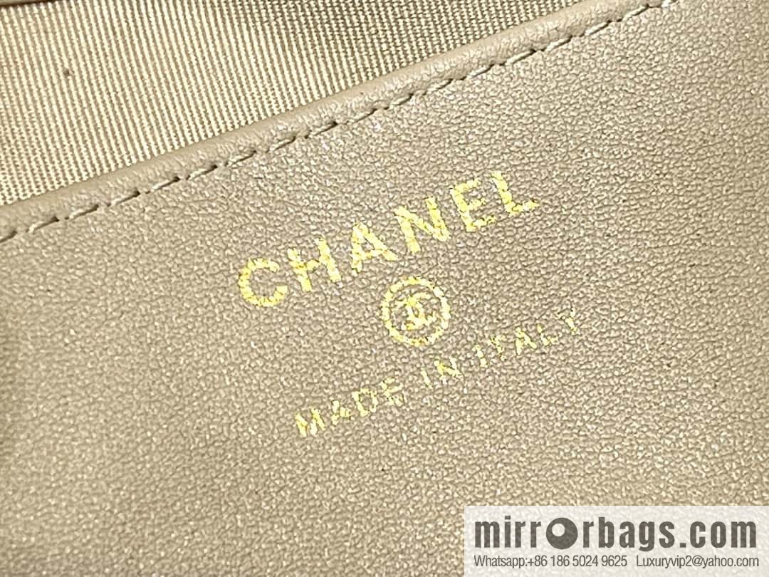 CHANEL 24S 31bag nano oil wax sheepskin AP3656 milk tea color